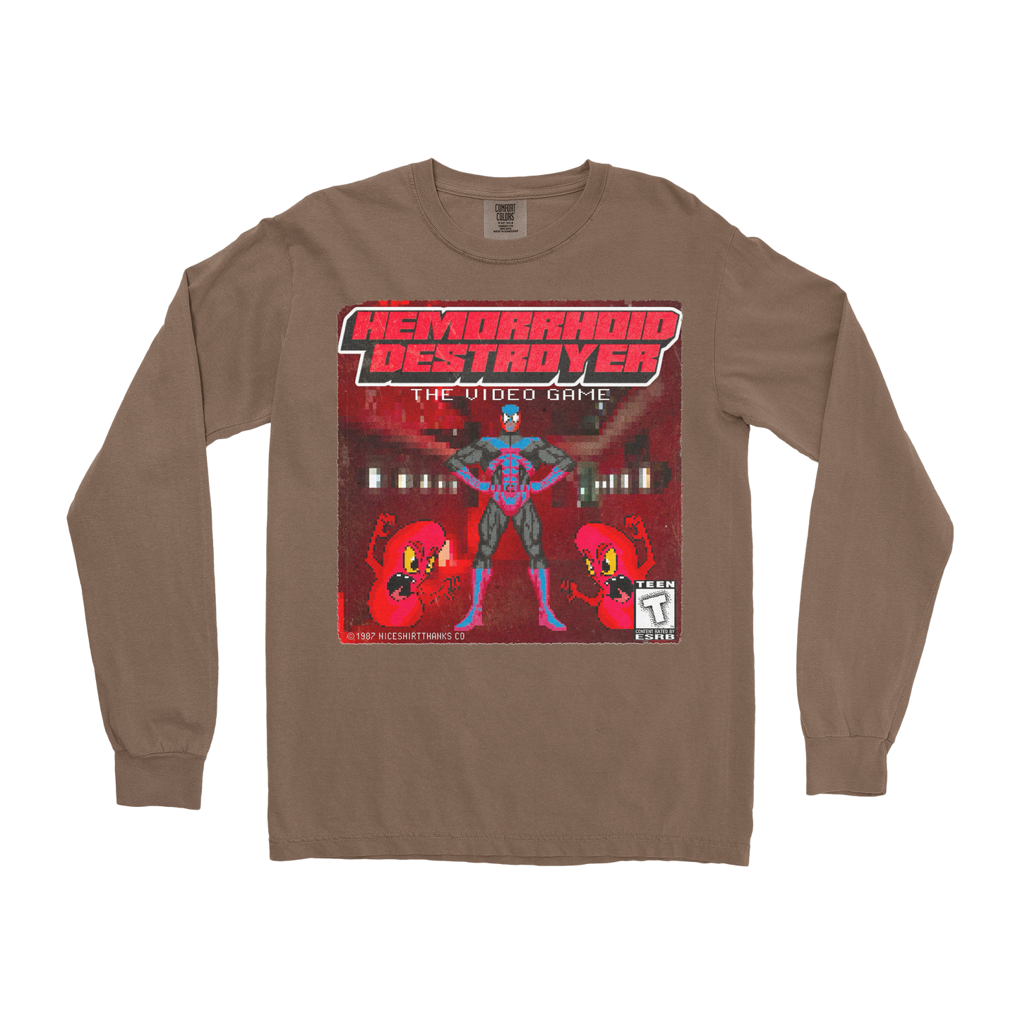 Comfort Colors Long Sleeve Hemorrhoid Destroyer in Espresso