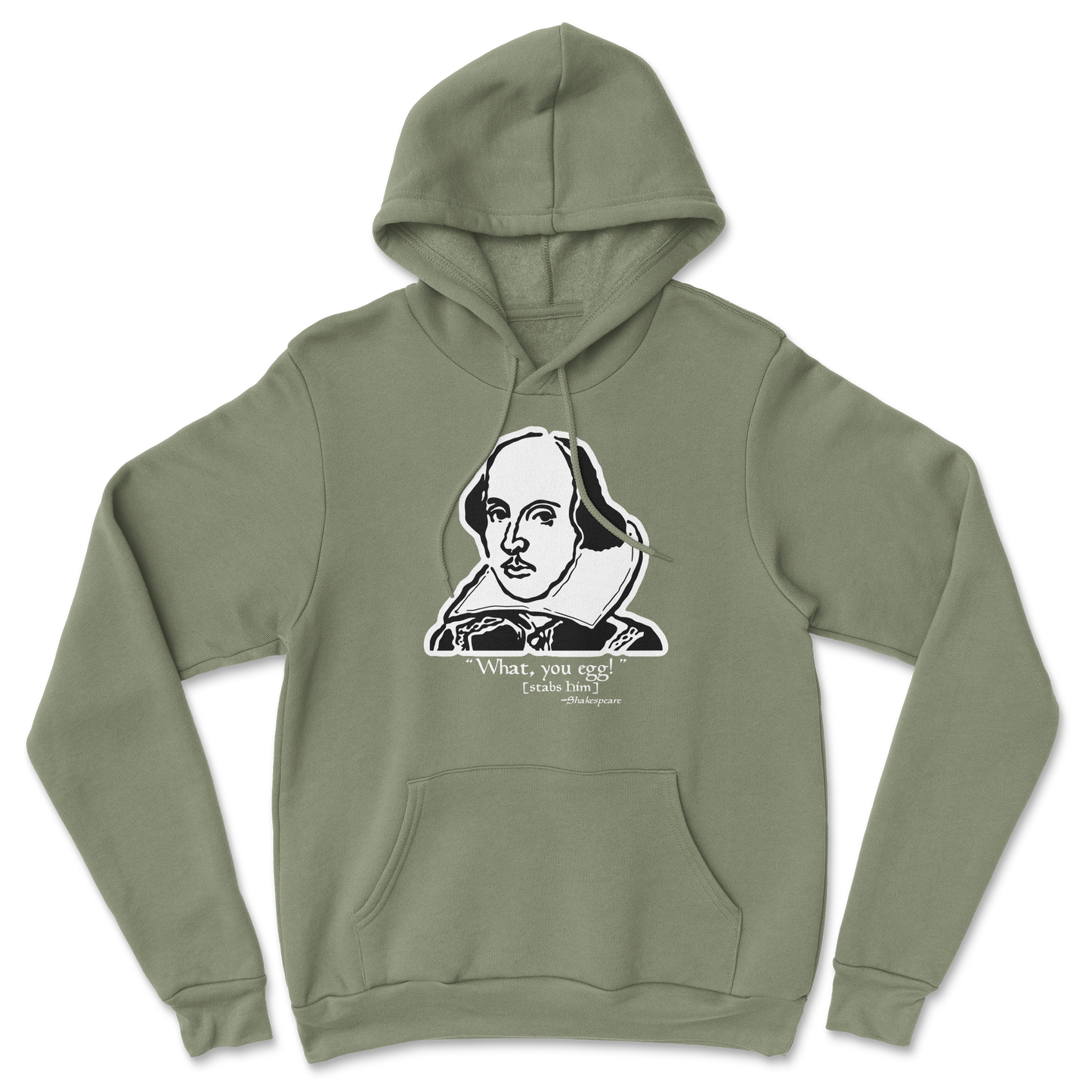The Nice Shirt Hoodie Shakespeare Quote in Military-Green