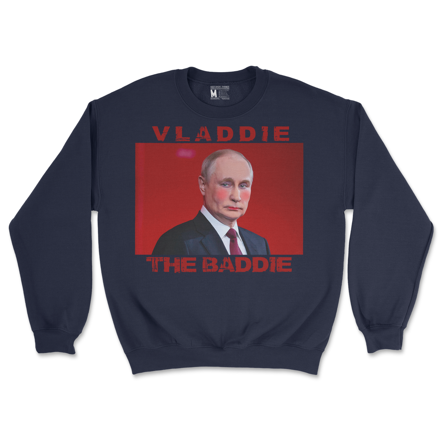 Gildan SoftStyle Crew Neck Vladdie The Baddie in Navy