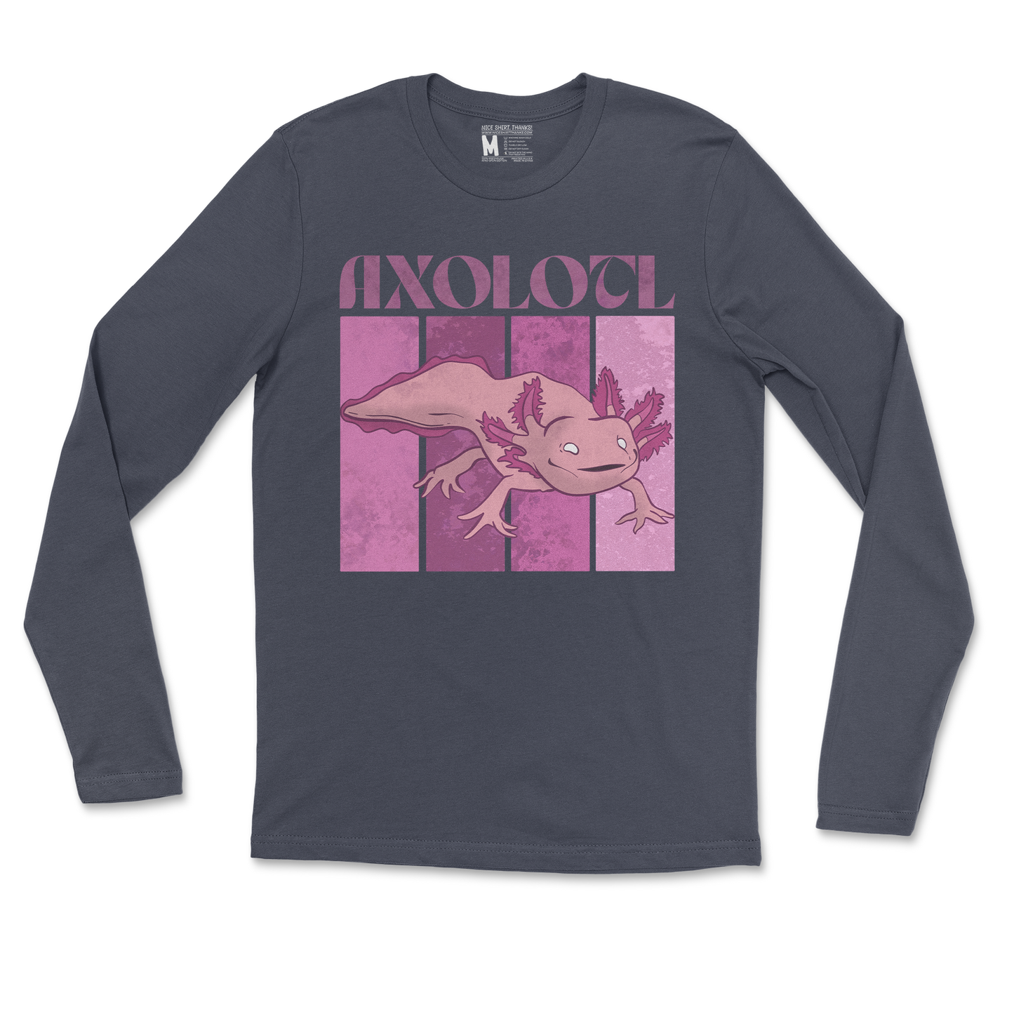 Gildan SoftStyle Long Sleeve Axolotl in Navy