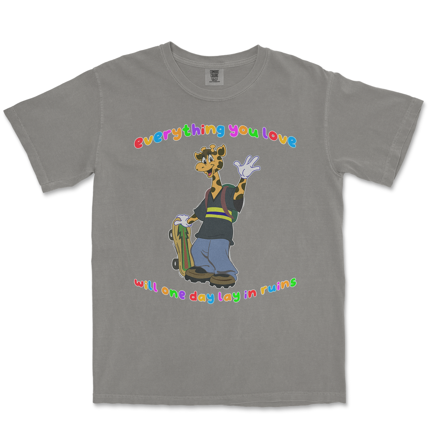 Comfort Colors T-Shirt Jerry the Giraffe in Grey