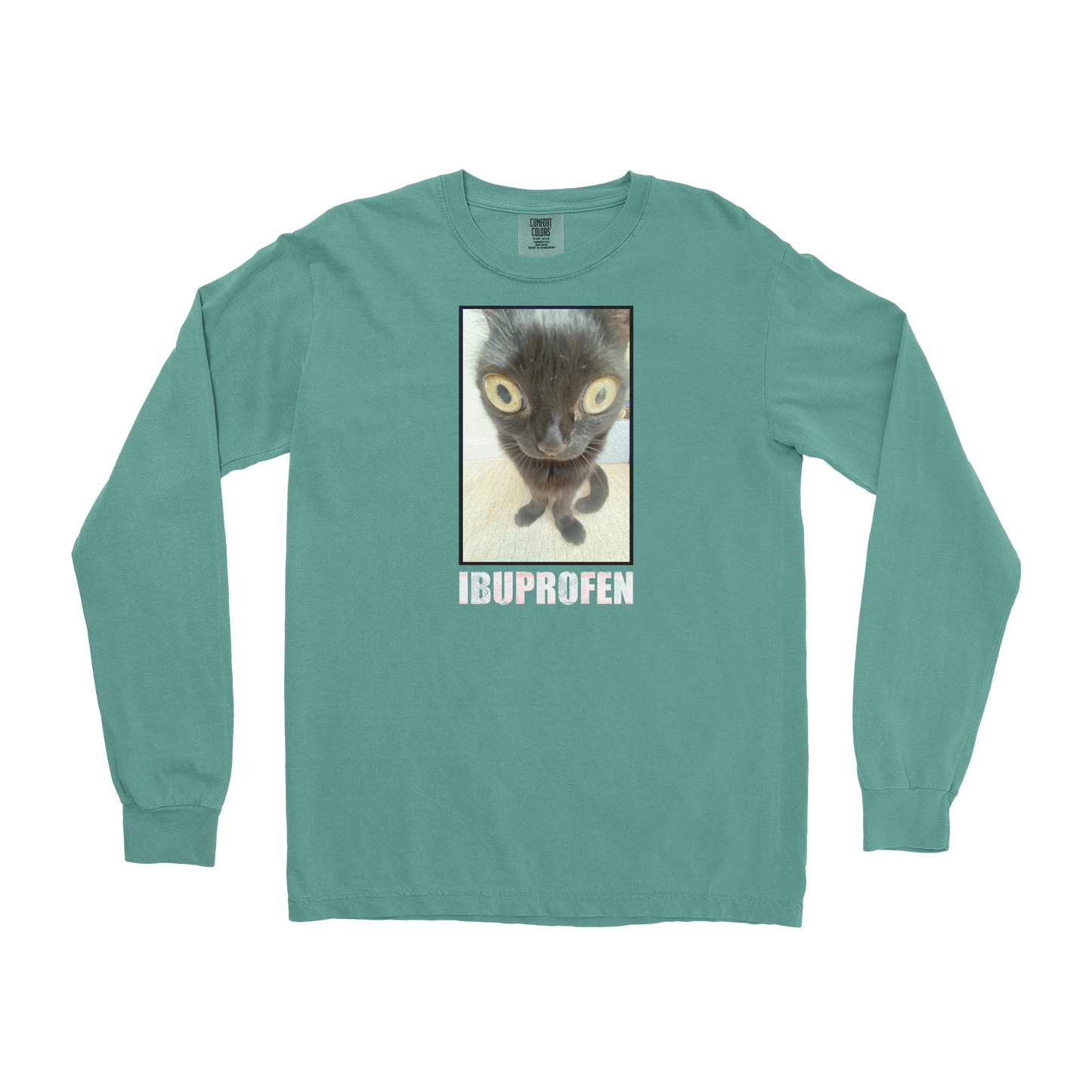 Comfort Colors Long Sleeve Ibuprofen in Light-Green
