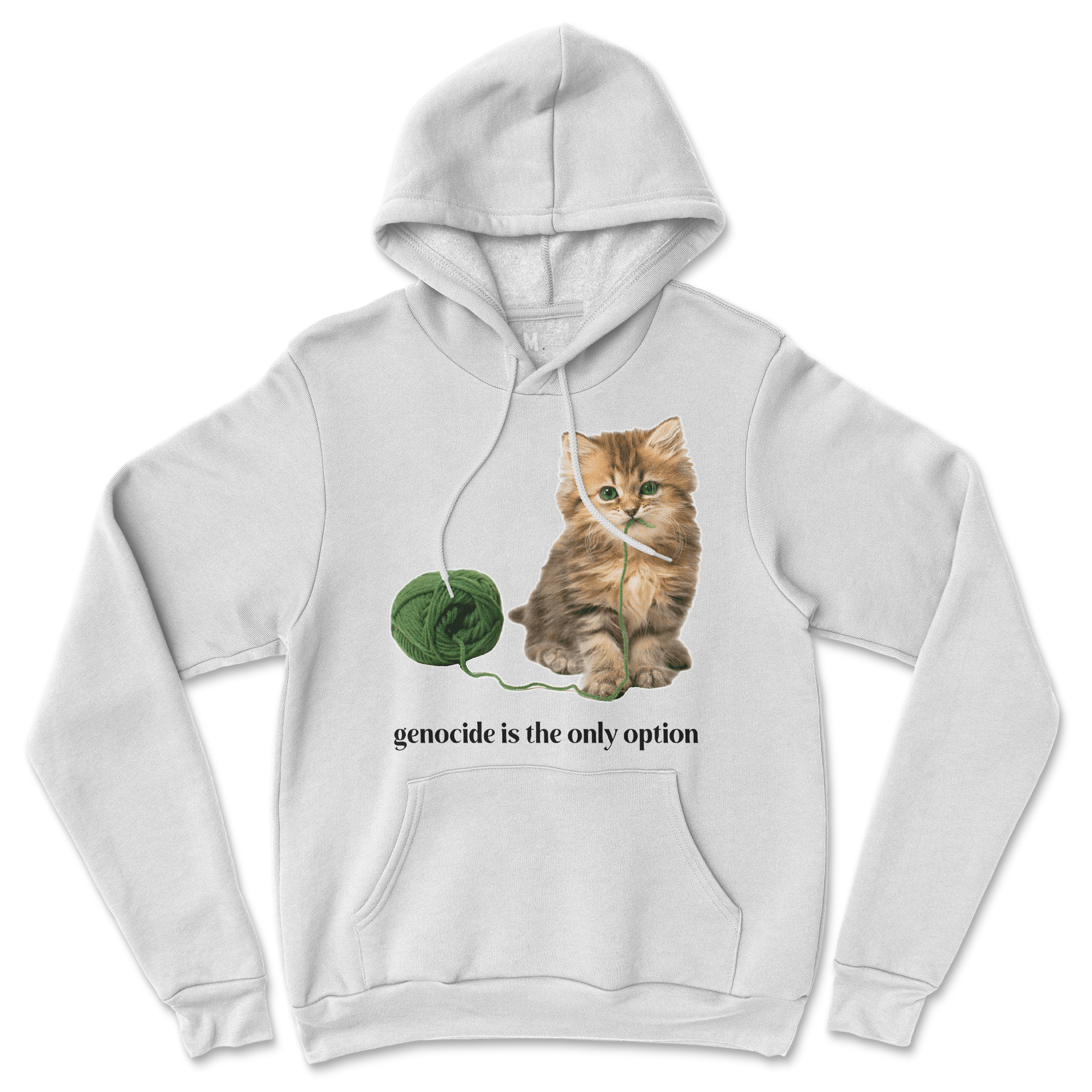 Gildan SoftStyle Hoodie Genocide Kitty  in White