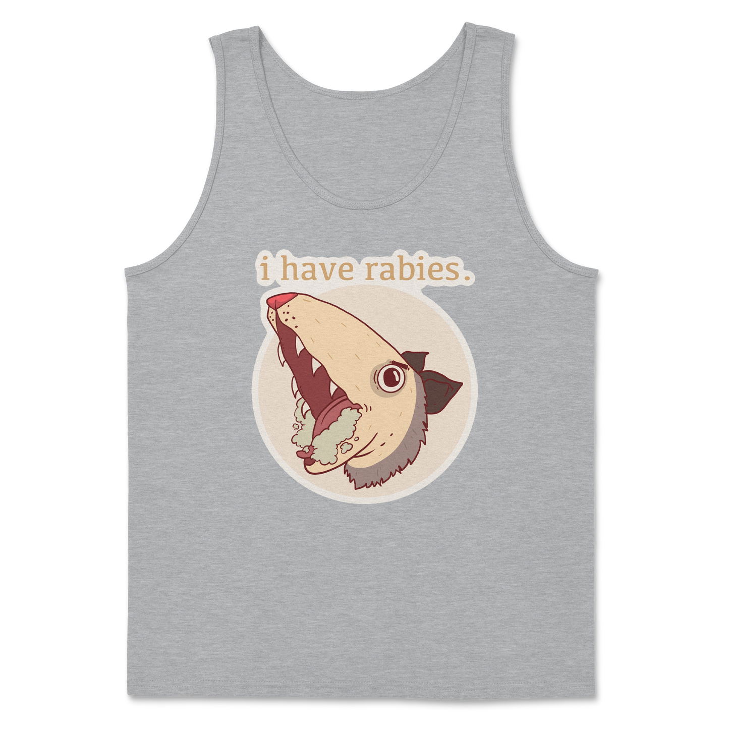 Heavy Blend Tank Top I Have Rabies in Sports Grey