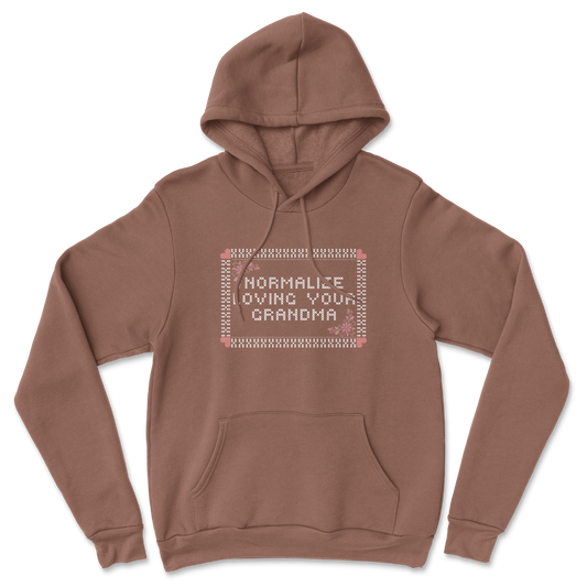 Heavy Blend Hoodie Cross Stitch in Cocoa
