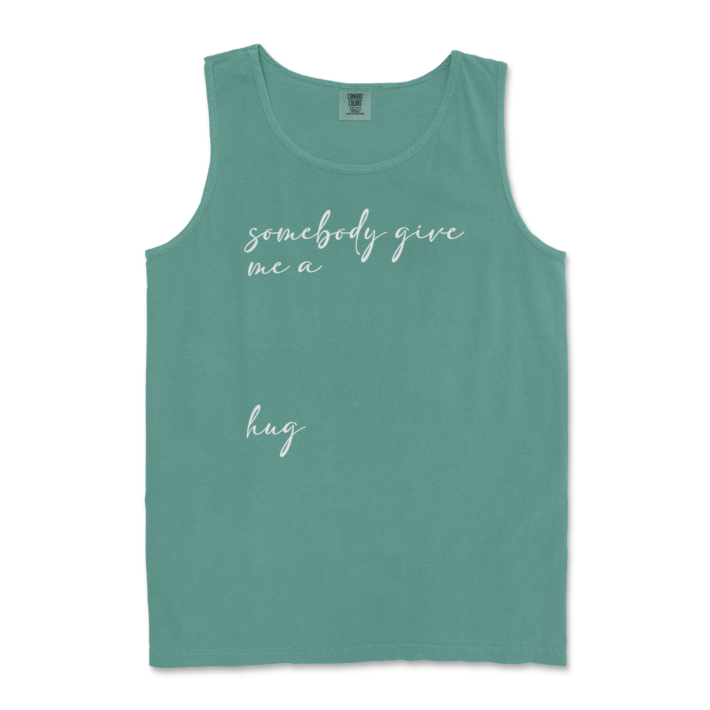 Comfort Colors Tank Top Hug Me in LightGreen
