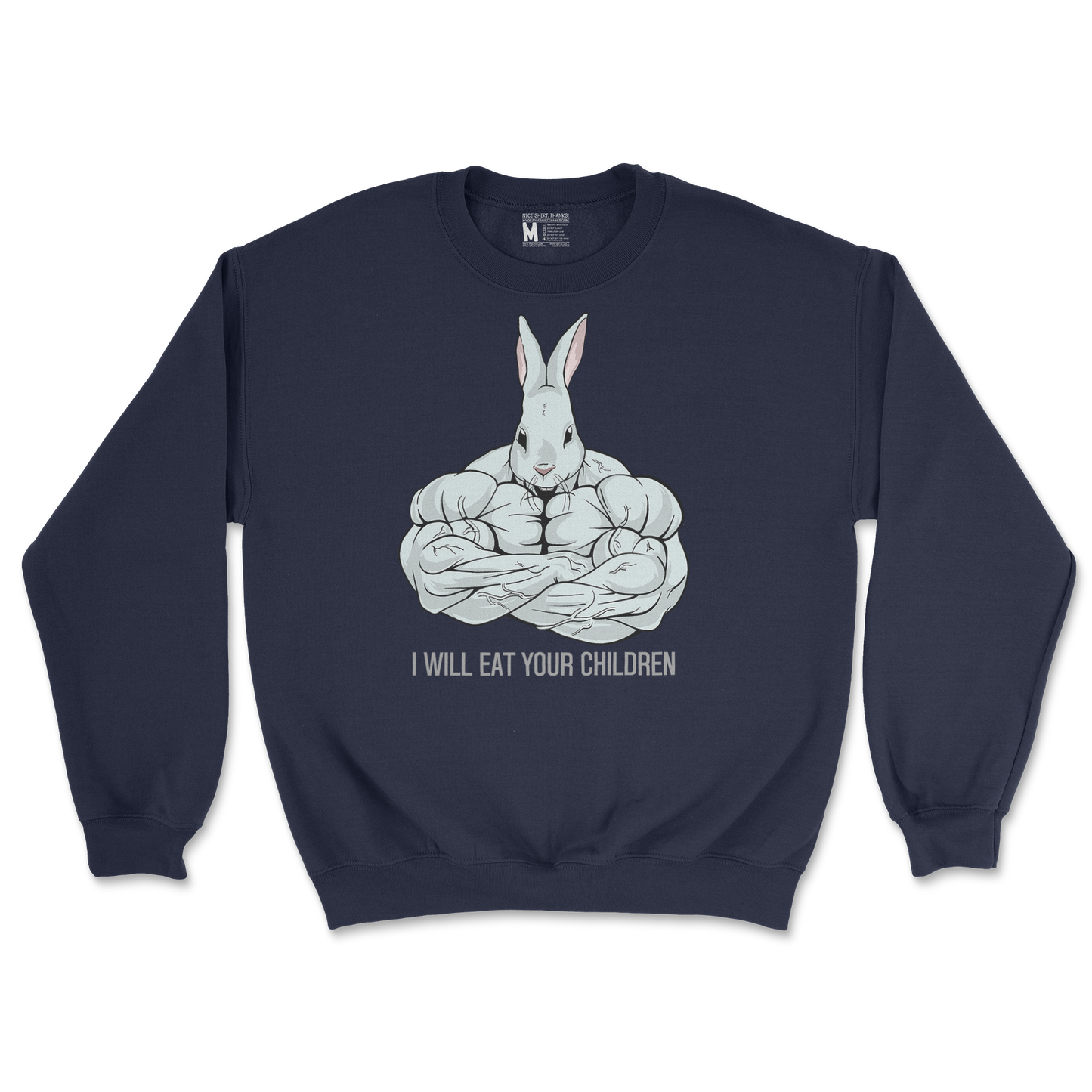 Gildan SoftStyle Crew Neck Scary Rabbit in Navy