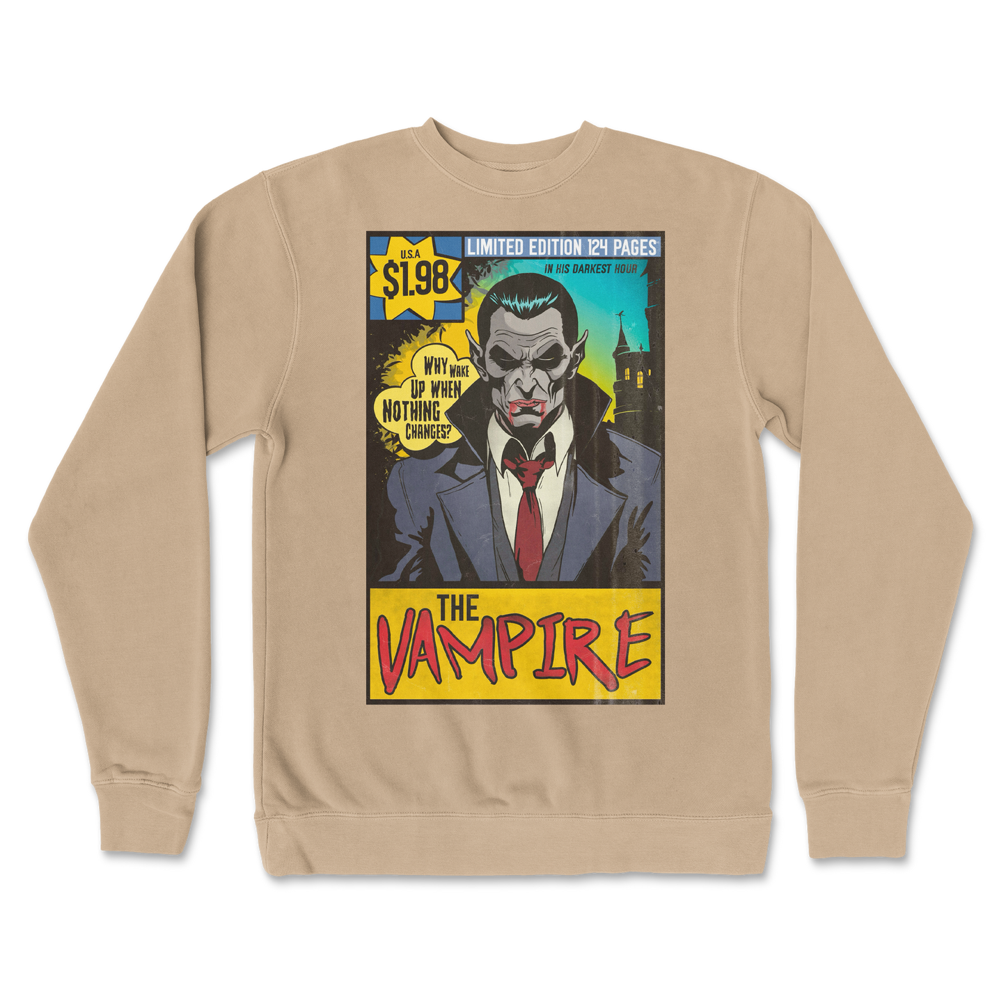 Independent Clothing Co. Crew Neck Sad Vampire in Sandstone
