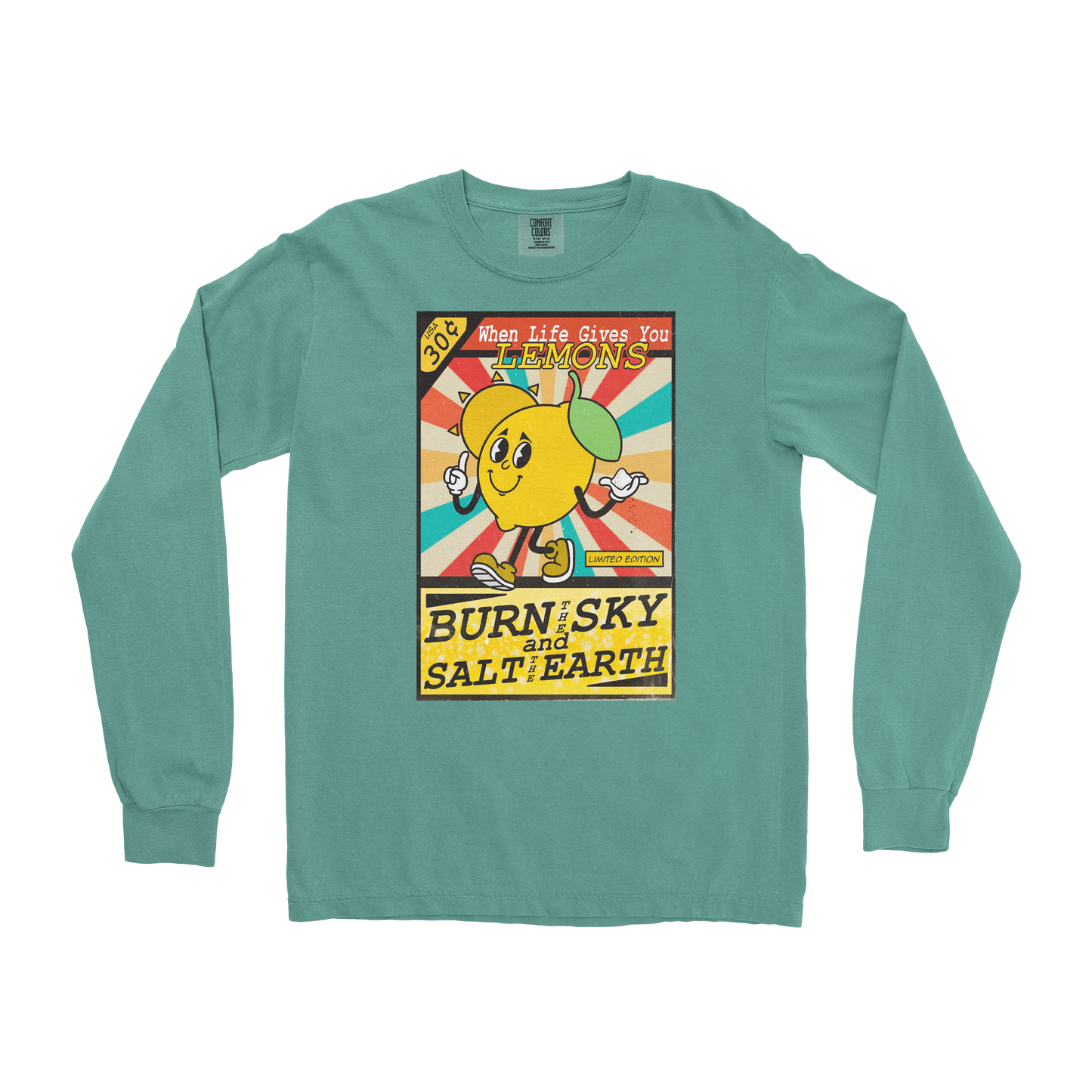 Comfort Colors Long Sleeve Life Gives You Lemons in Light-Green