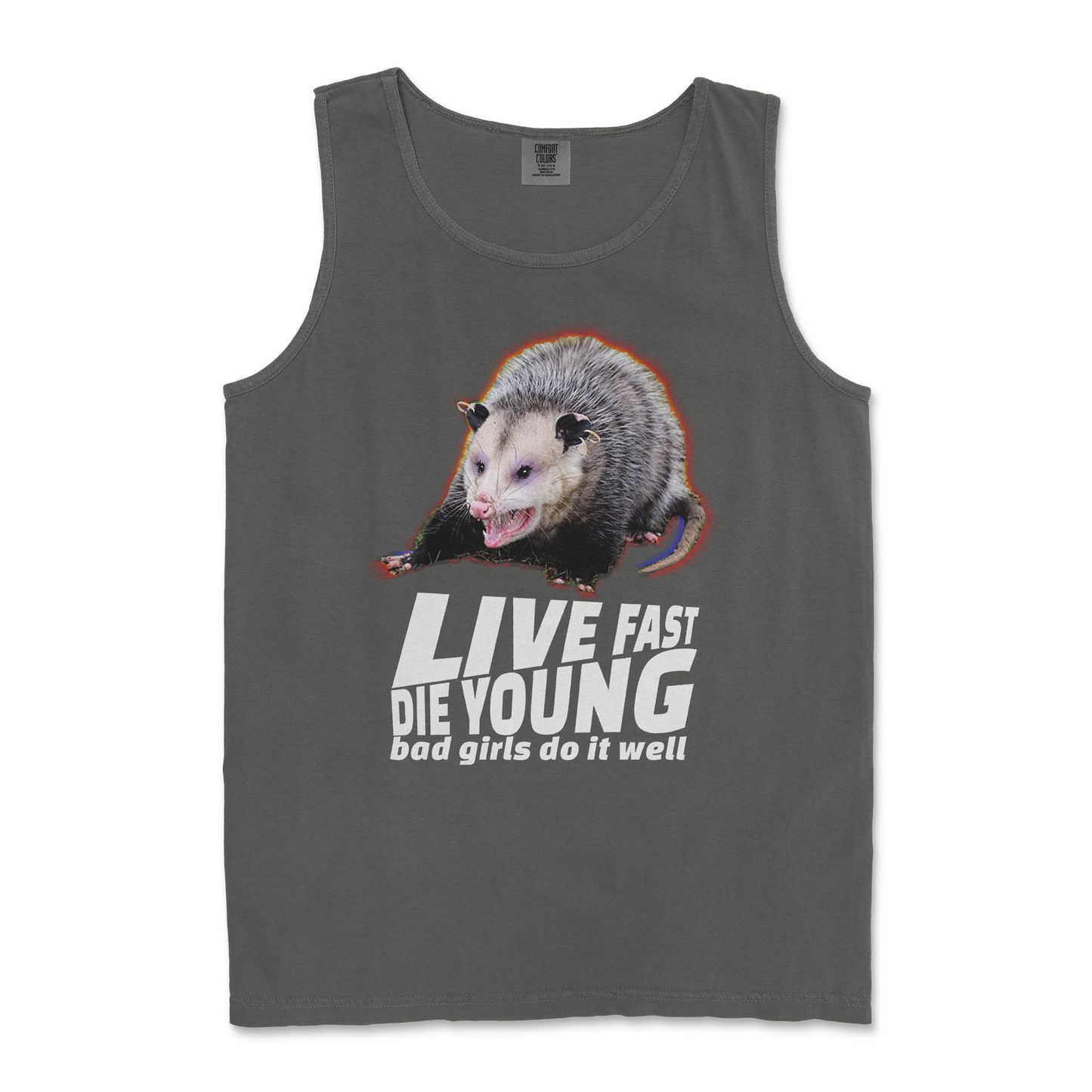 Comfort Colors Tank Top Live Fast Die Young in Pepper