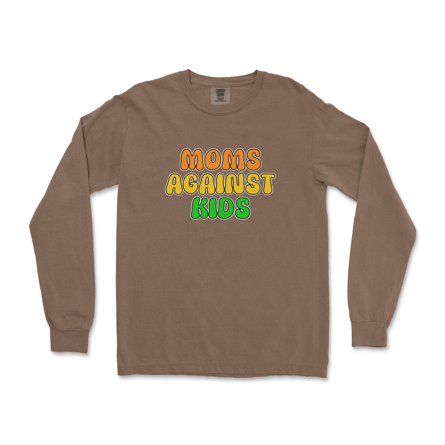 Comfort Colors Long Sleeve Moms Agianst Kids in Espresso