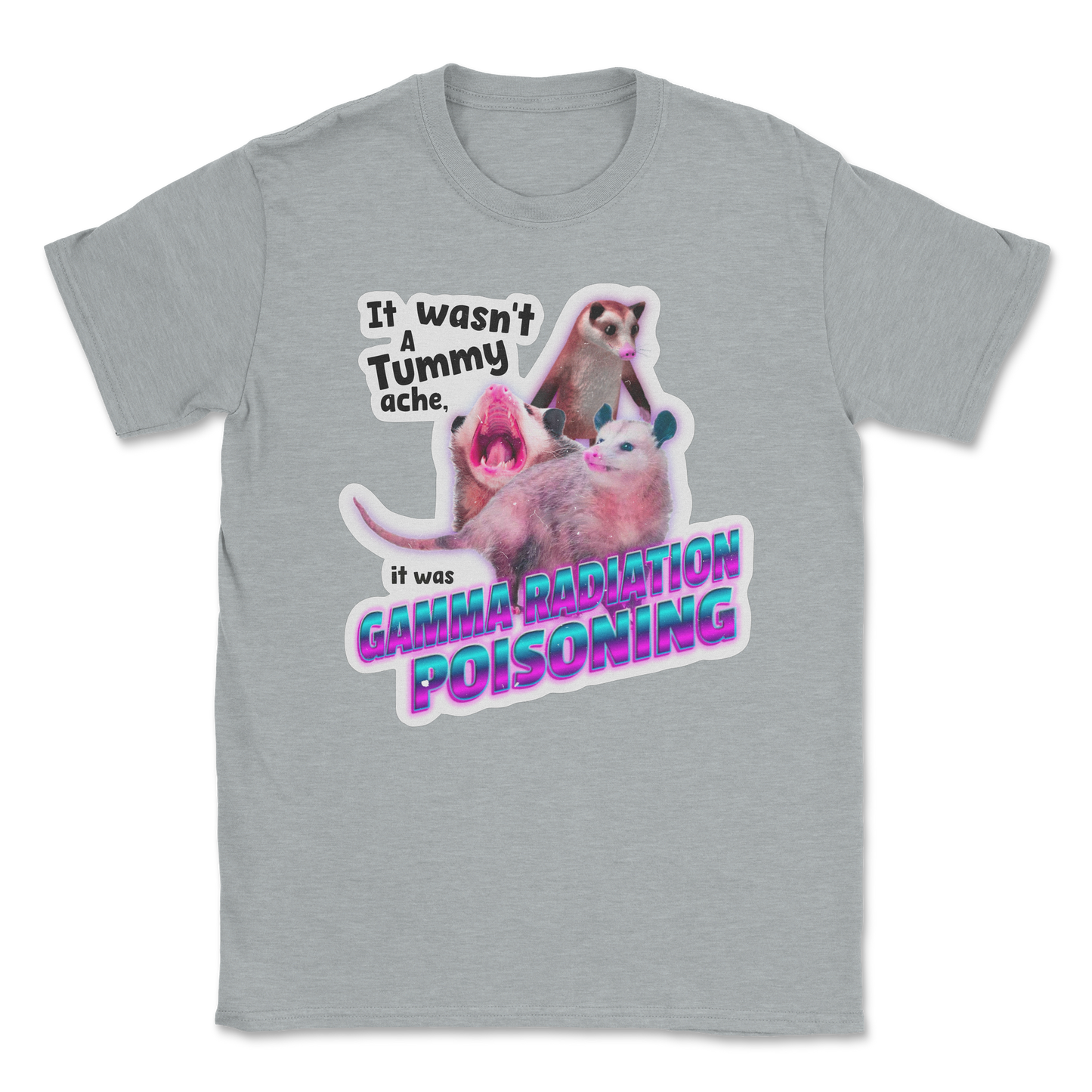 The Nice Shirt T-Shirt Possum Radiation in Sports-Grey