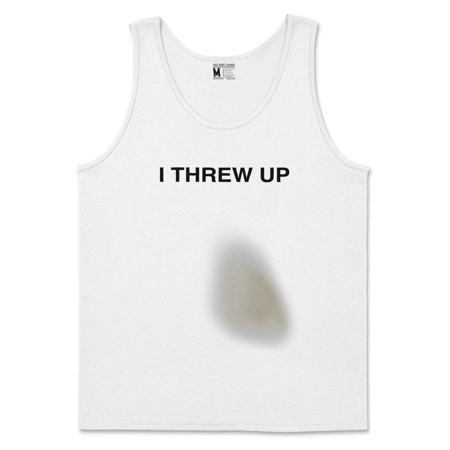 Gildan SoftStyle Tank Top Mom I Threw Up in White