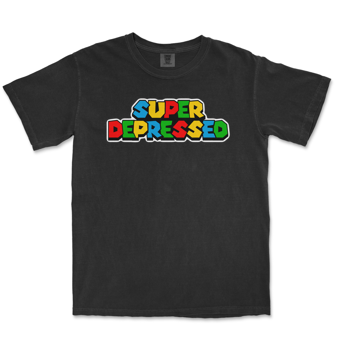 Comfort Colors T-Shirt Super Depressed in Black