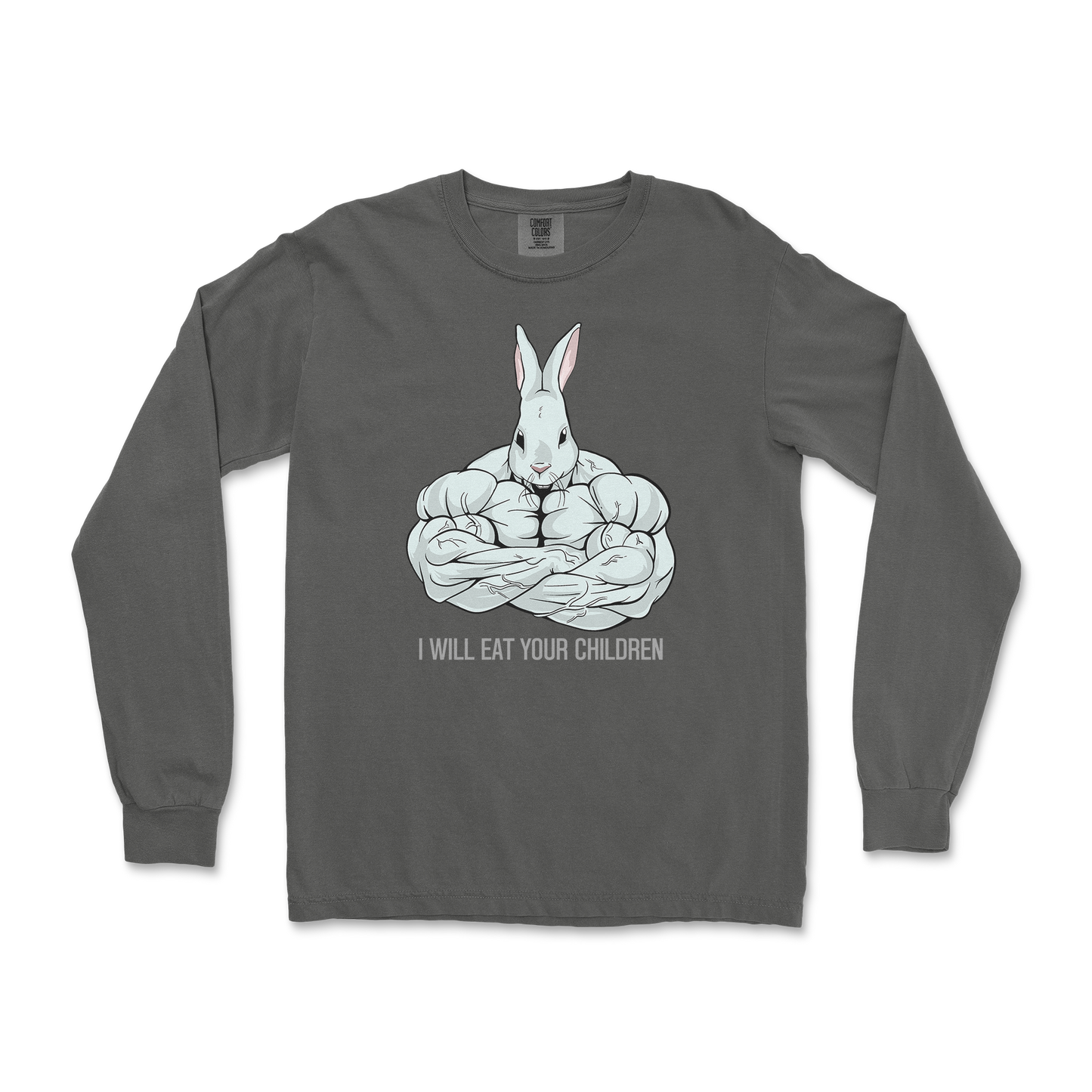 Comfort Colors Long Sleeve Scary Rabbit in Pepper