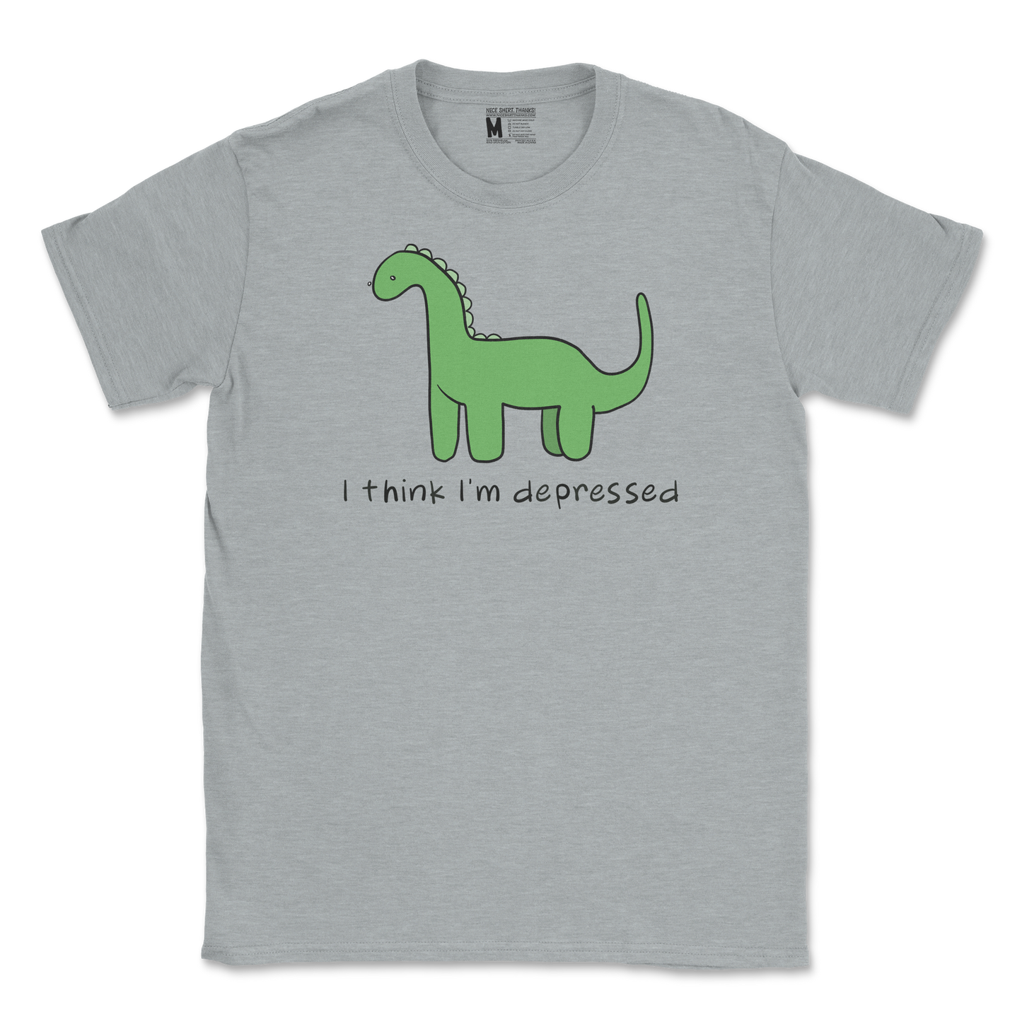 Gildan SoftStyle T-Shirt Depressed Dino  in Sport-Grey