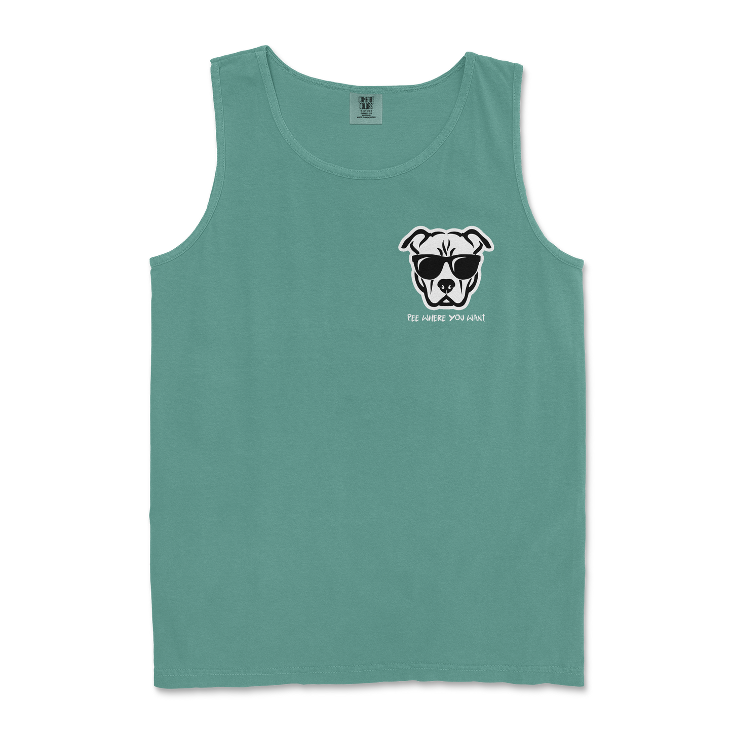 Comfort Colors Tank Top Pee Where You Want in Light-Green