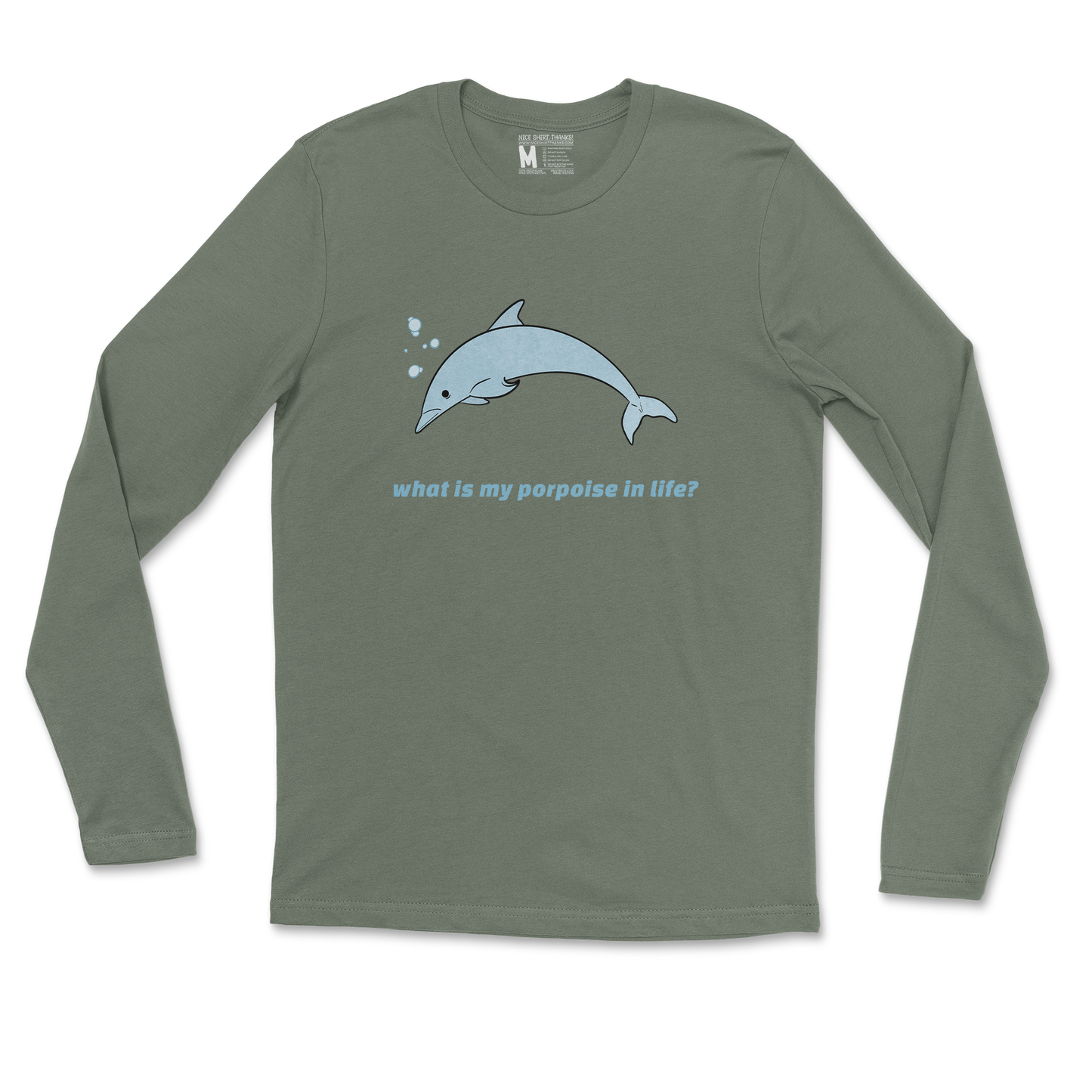 Gildan SoftStyle Long Sleeve Porpoise in Military Green