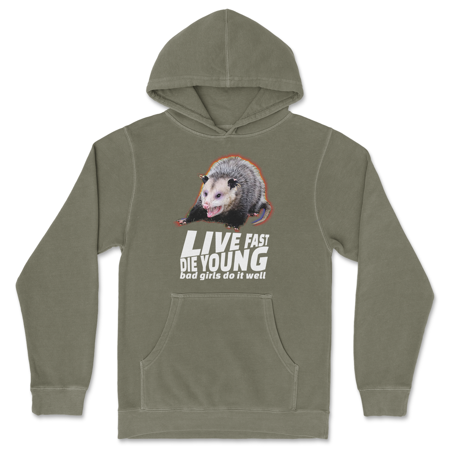 Independent Clothing Co. Hoodie Live Fast Die Young in Olive