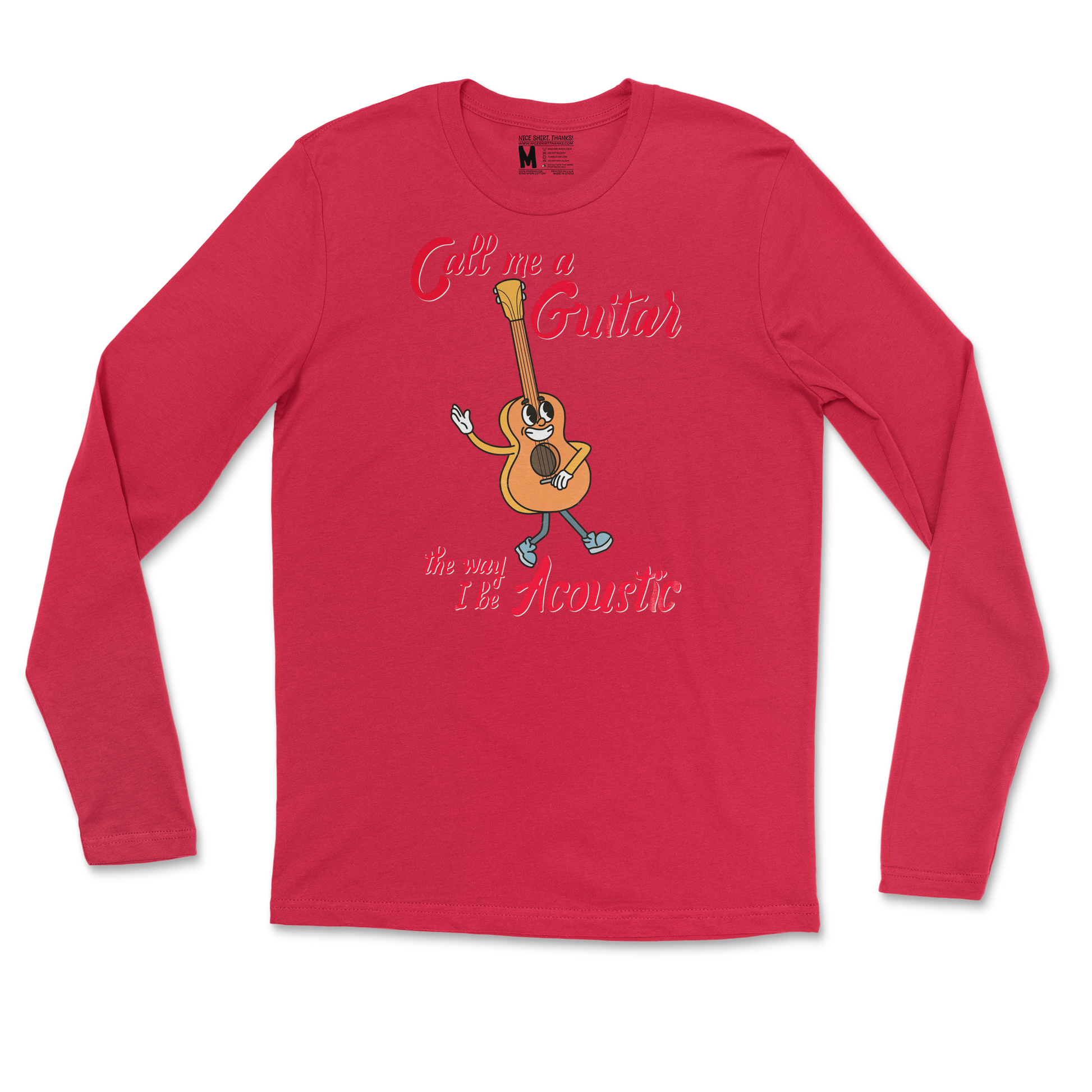 Gildan SoftStyle Long Sleeve I Do Be Acoustic  in Red