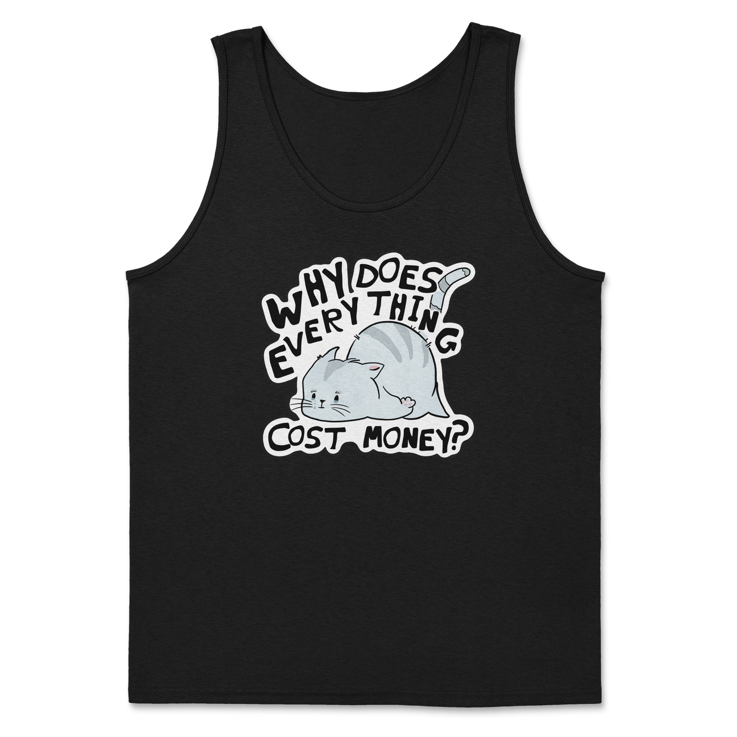 Heavy Blend Tank Top Broke Cat in Black