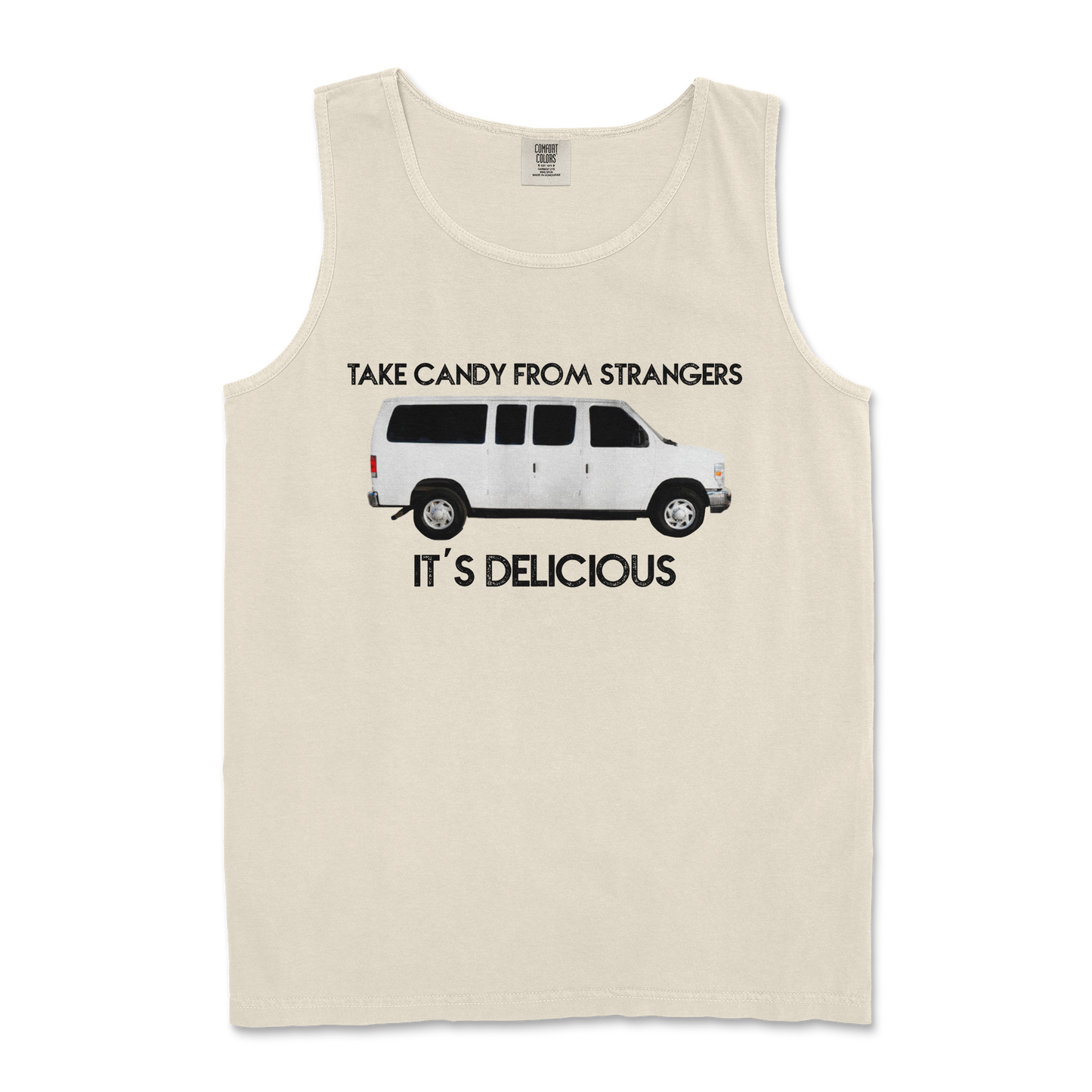 Comfort Colors Tank Top Stranger Danger in Ivory