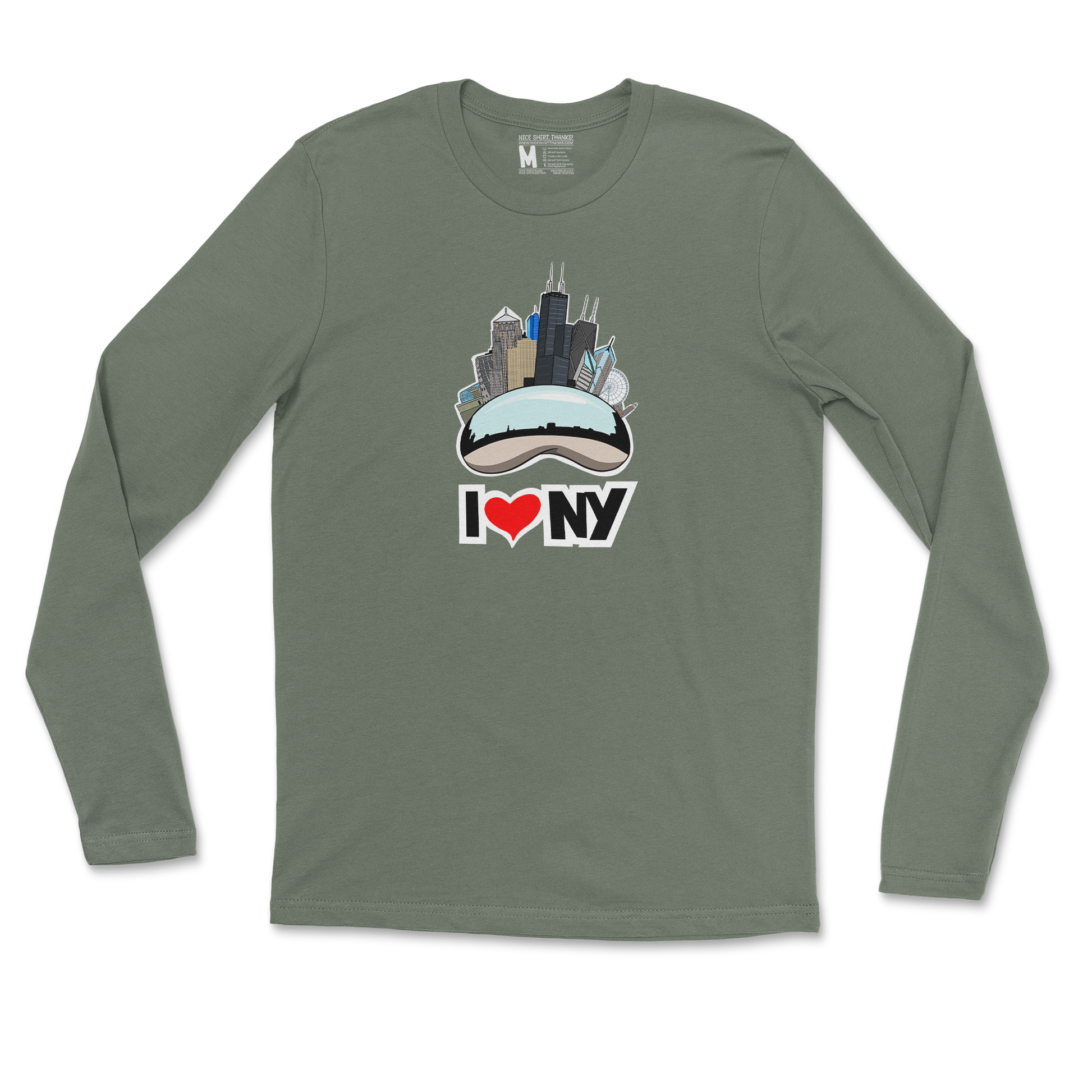 Gildan SoftStyle Long Sleeve in Military Green