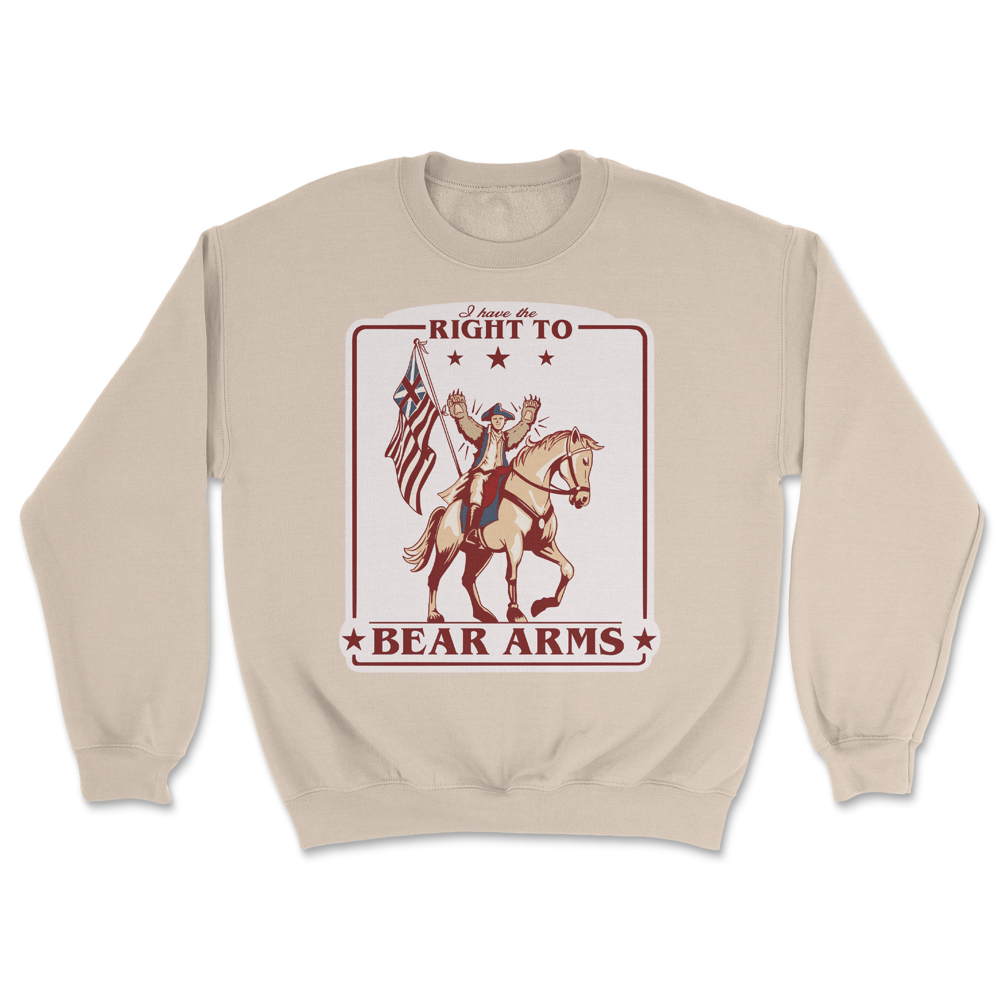 Heavy Blend Crew Neck Right to Bear Arms in Sand