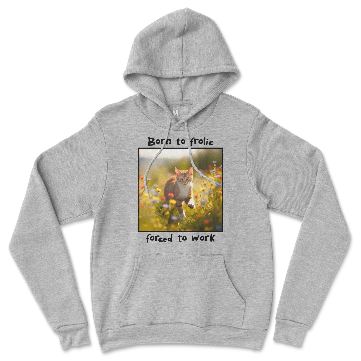 Gildan SoftStyle Hoodie Born to Frolic  in Grey-Heather