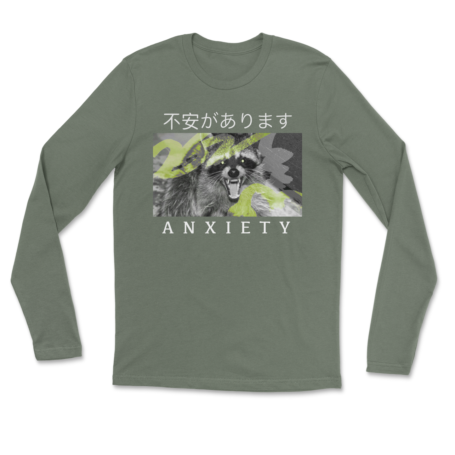Heavy Blend Long Sleeve Anxiety in Military Green