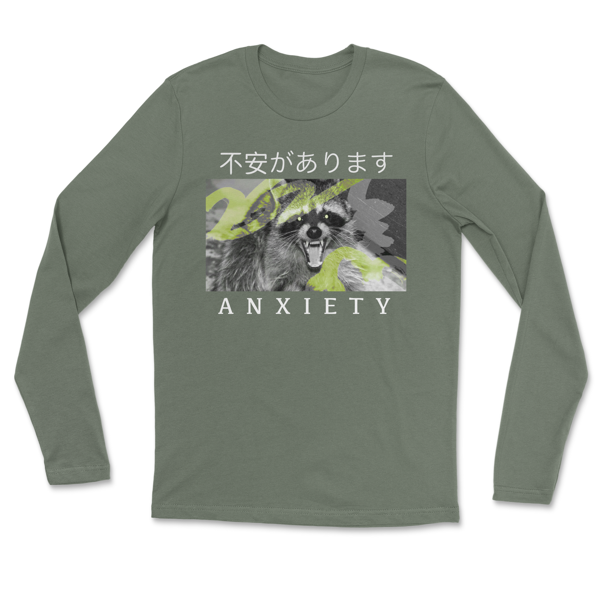 Heavy Blend Long Sleeve Anxiety in Military Green