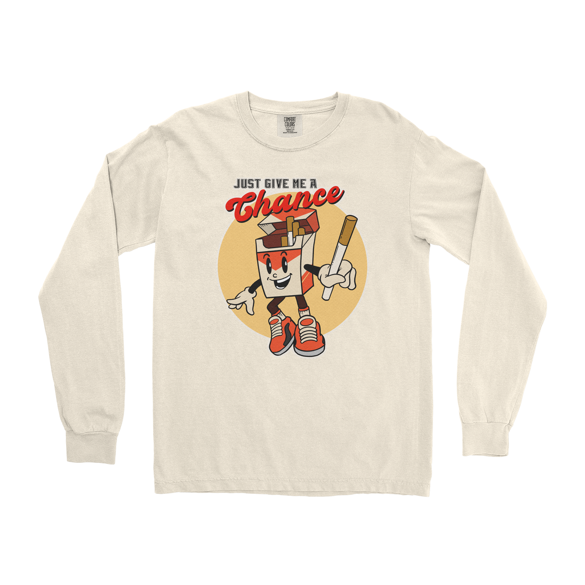 Comfort Colors Long Sleeve Vintage Cigarette in Ivory