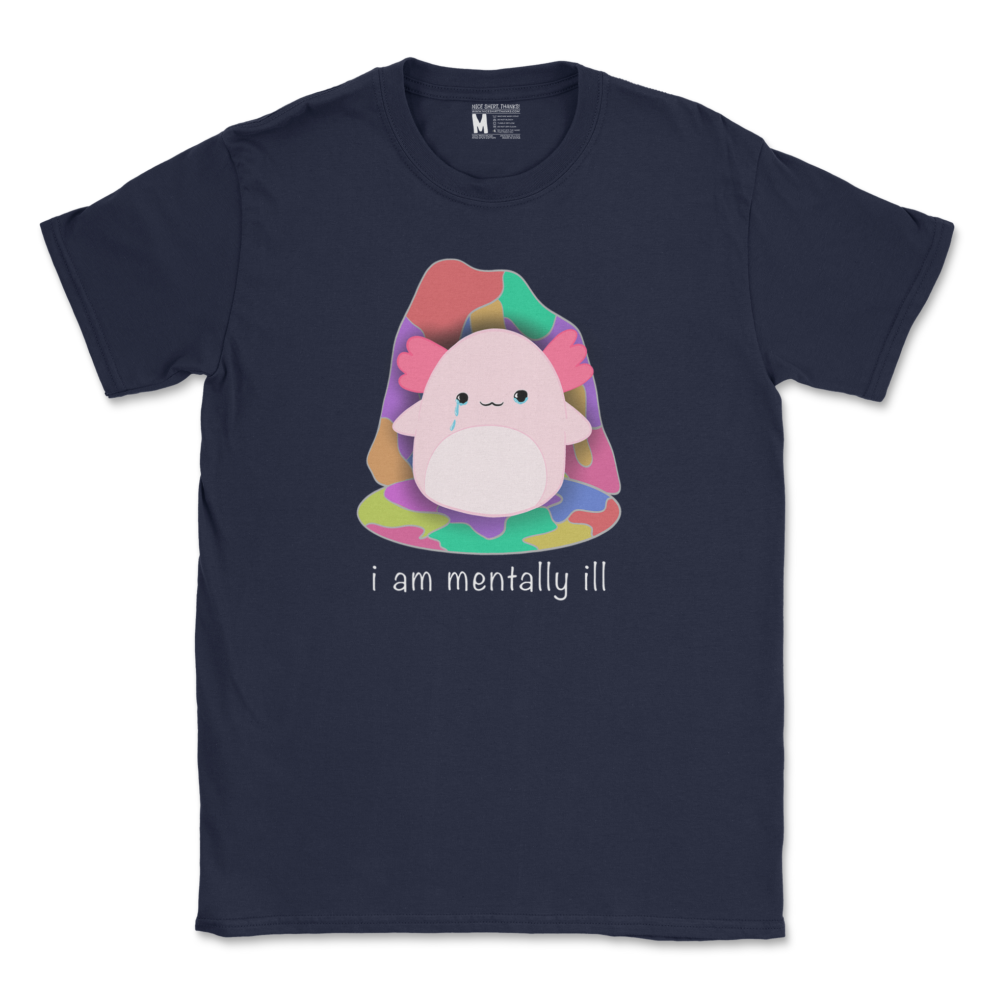 Gildan SoftStyle T-Shirt Mentally Ill and Squishy in Navy