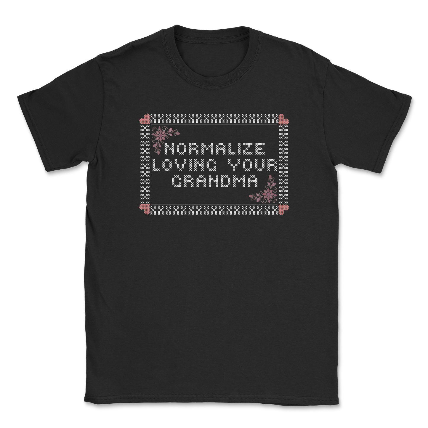 Heavy Blend T-Shirt Cross Stitch in Black