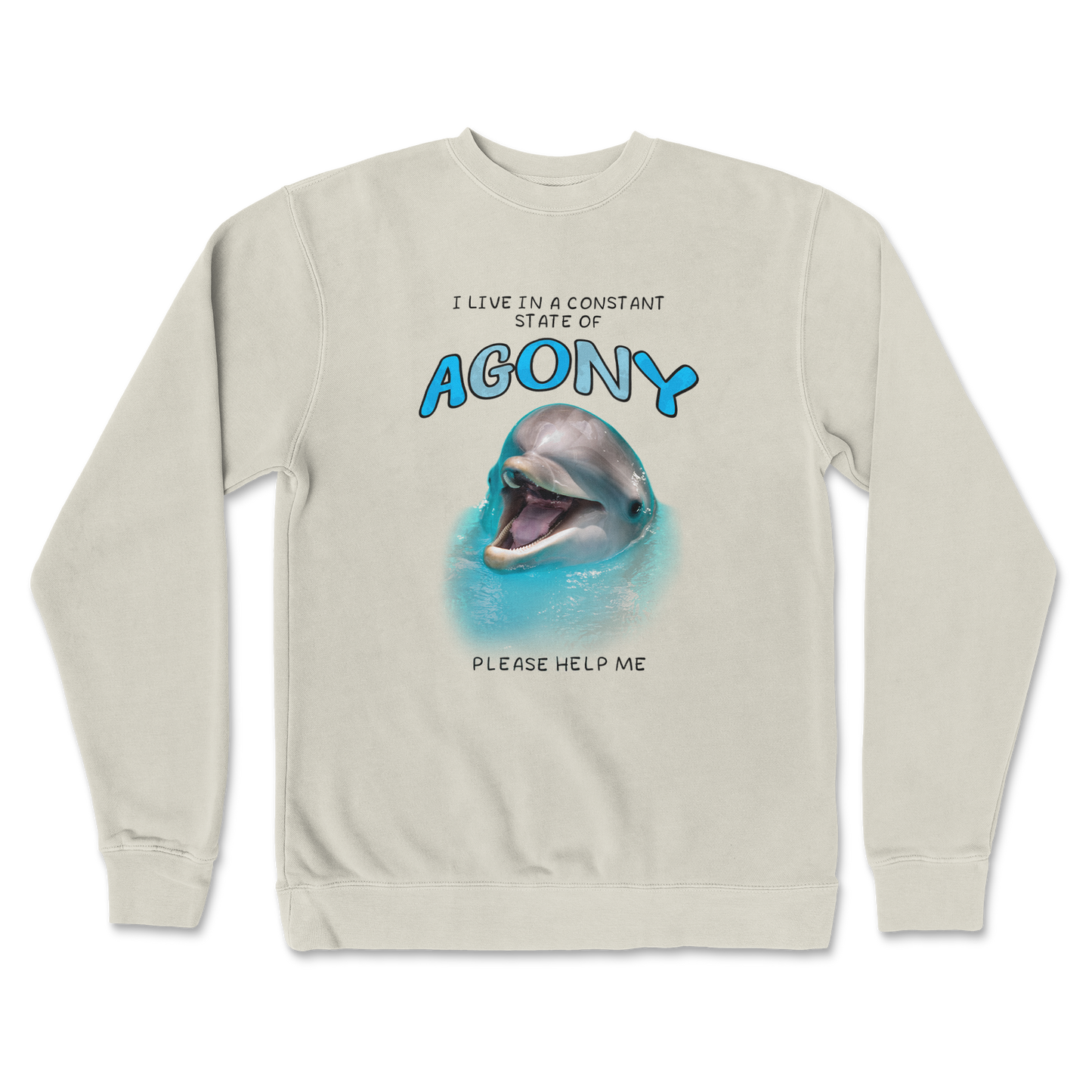 Independent Clothing Co. Crew Neck Agony Dolphin in Bone