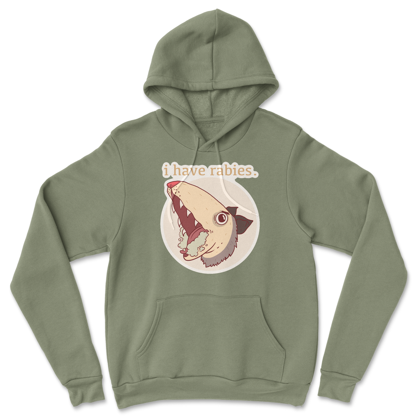 Heavy Blend Hoodie I Have Rabies in Military Green