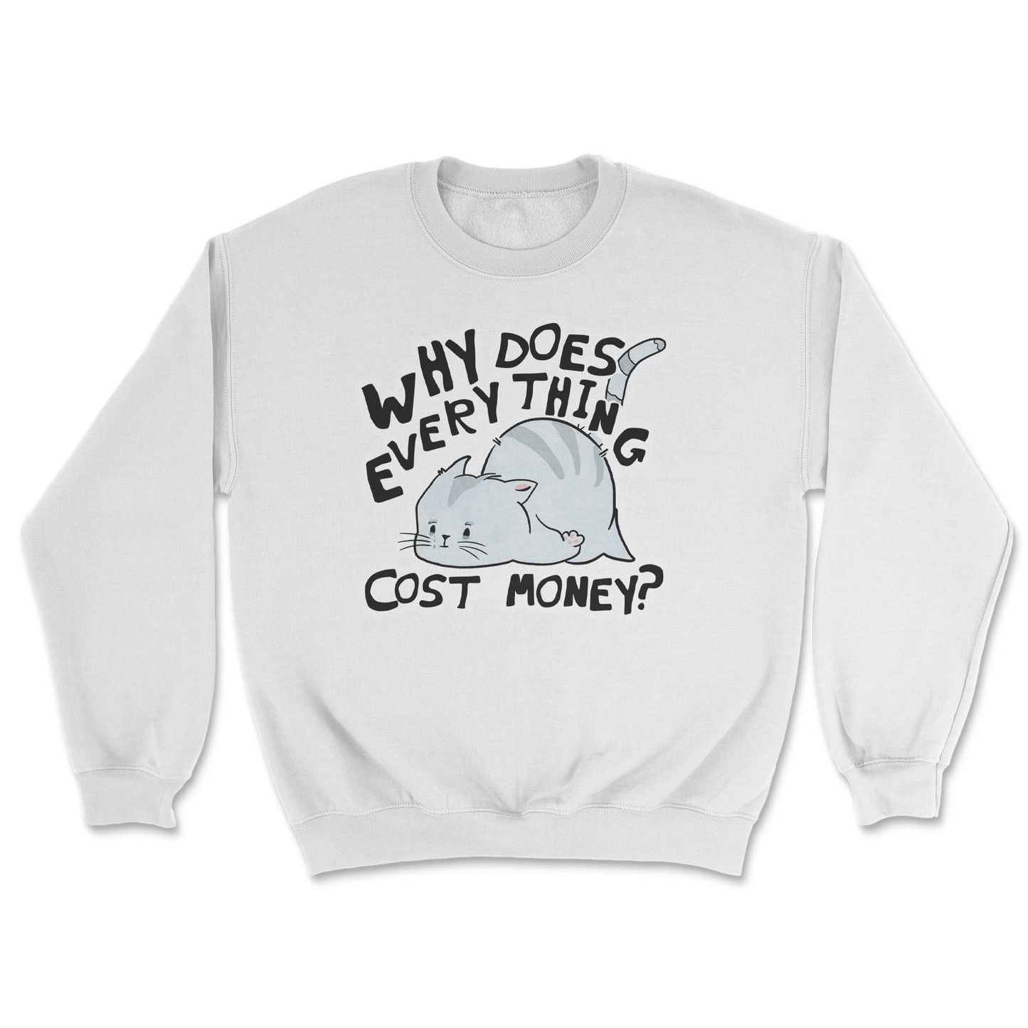 Heavy Blend Crew Neck Broke Cat in White