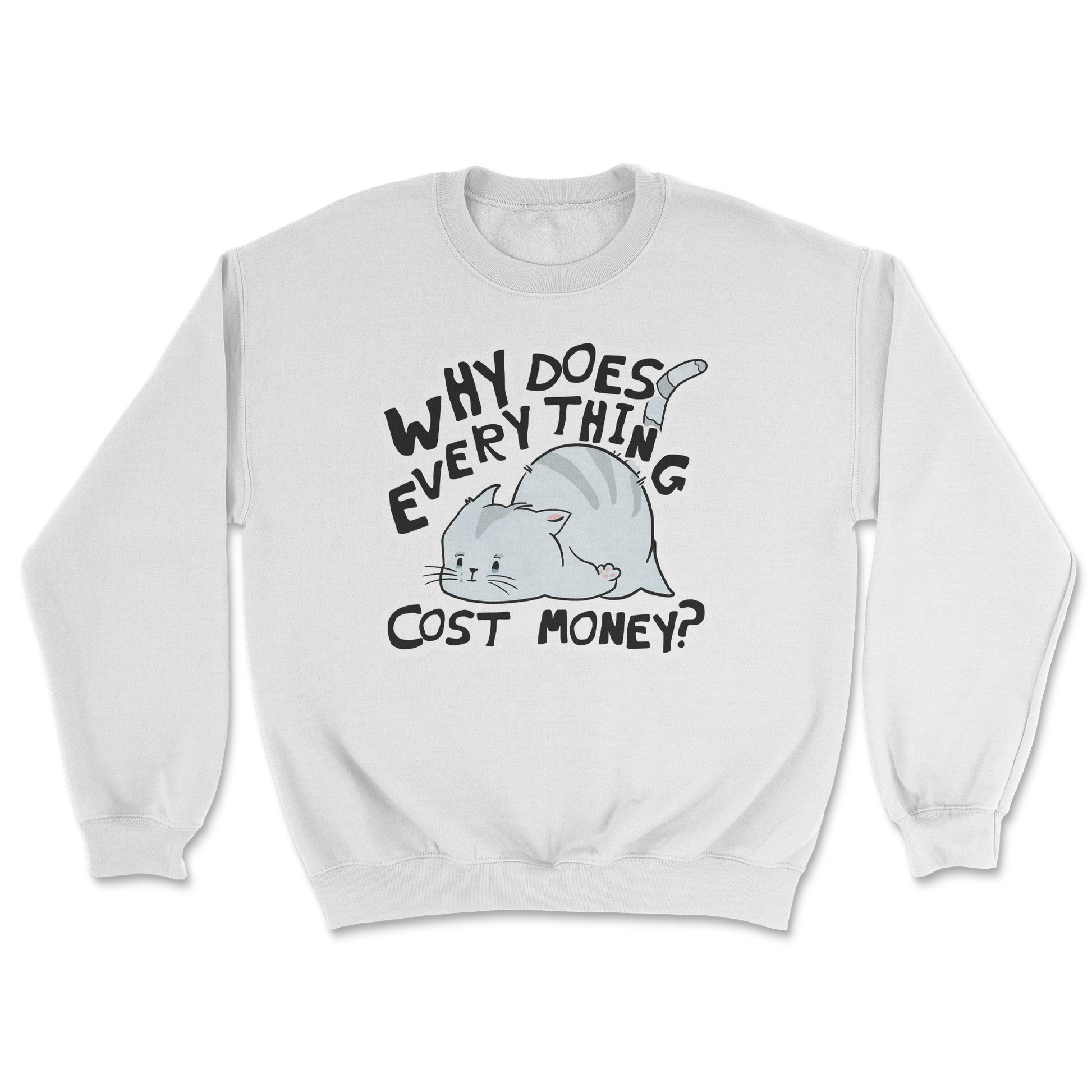 Heavy Blend Crew Neck Broke Cat in White