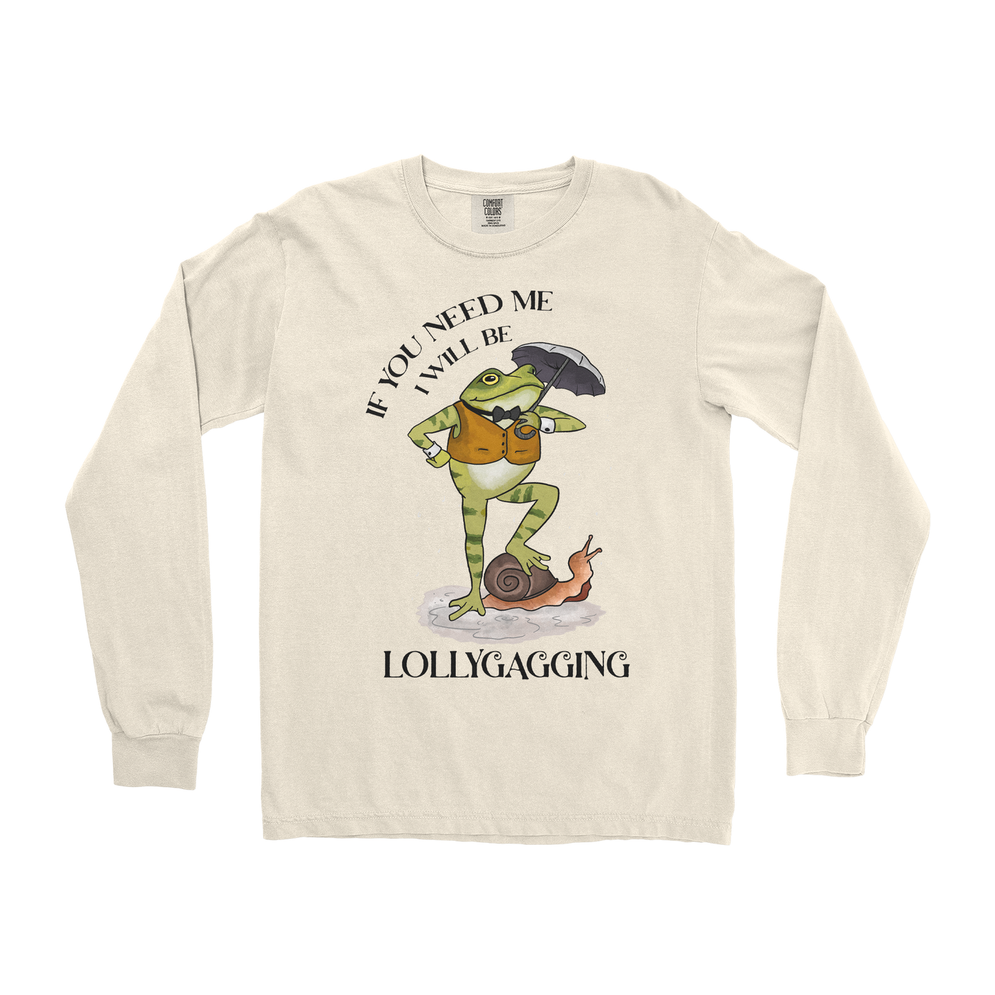 Comfort Colors Long Sleeve Lollygagging in Ivory