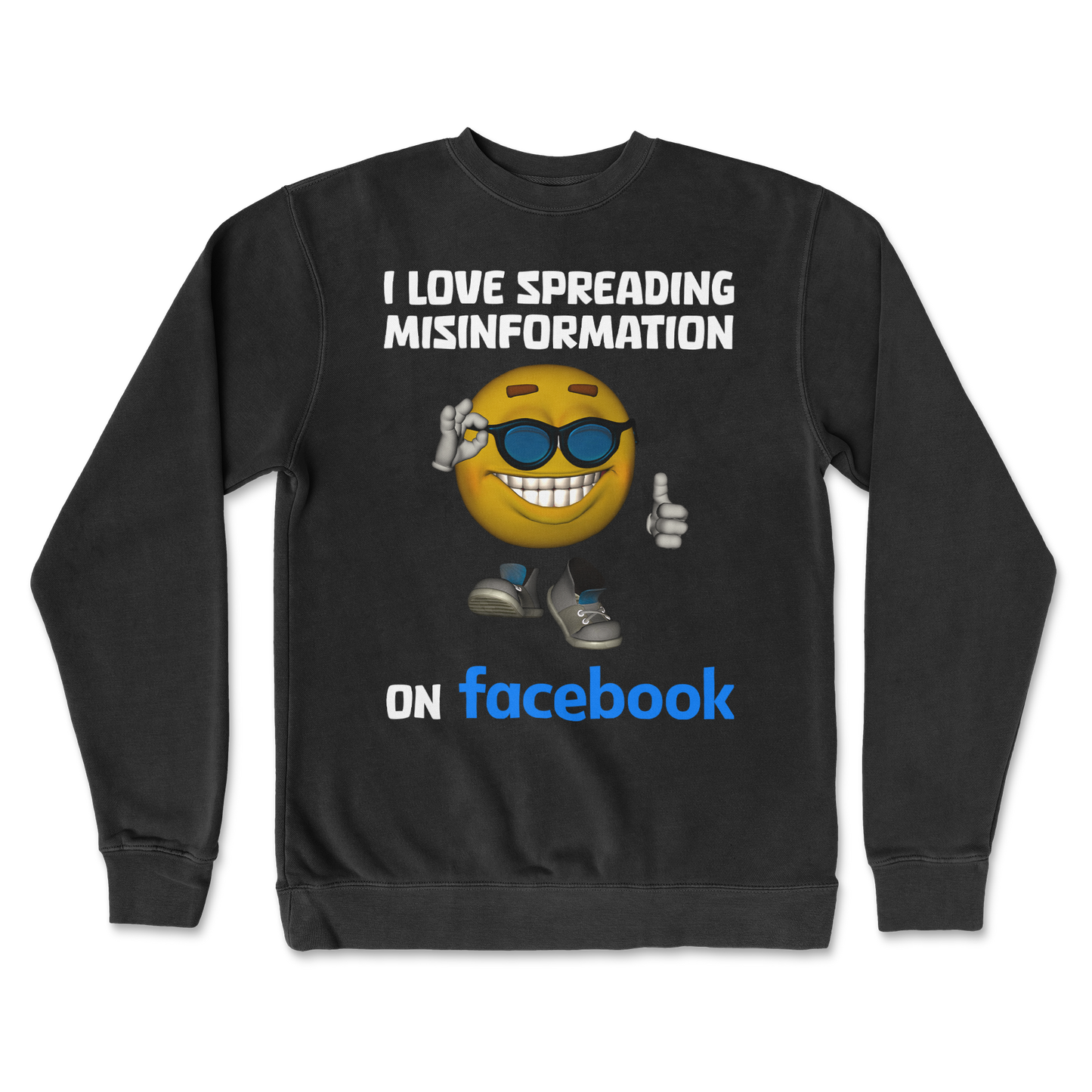 Independent Clothing Co. Crew Neck Spreadin Misinformation in Black