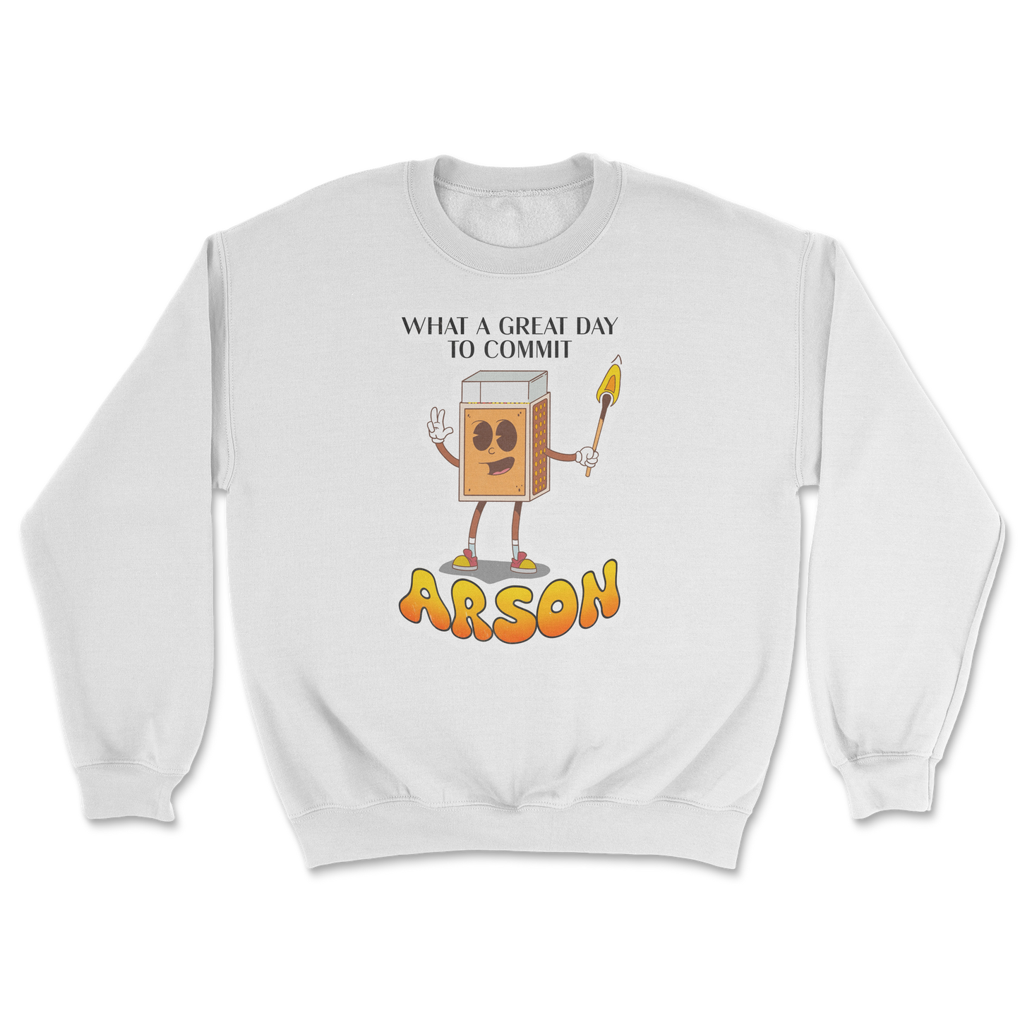 Heavy Blend Crew Neck Commit Arson in White