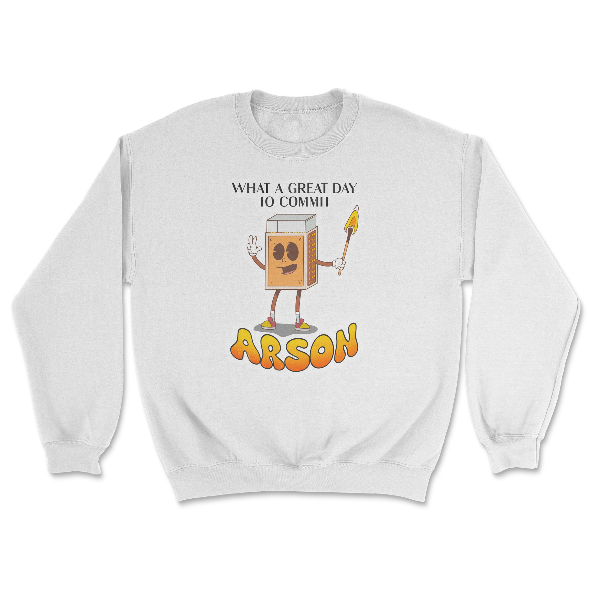 Heavy Blend Crew Neck Commit Arson in White