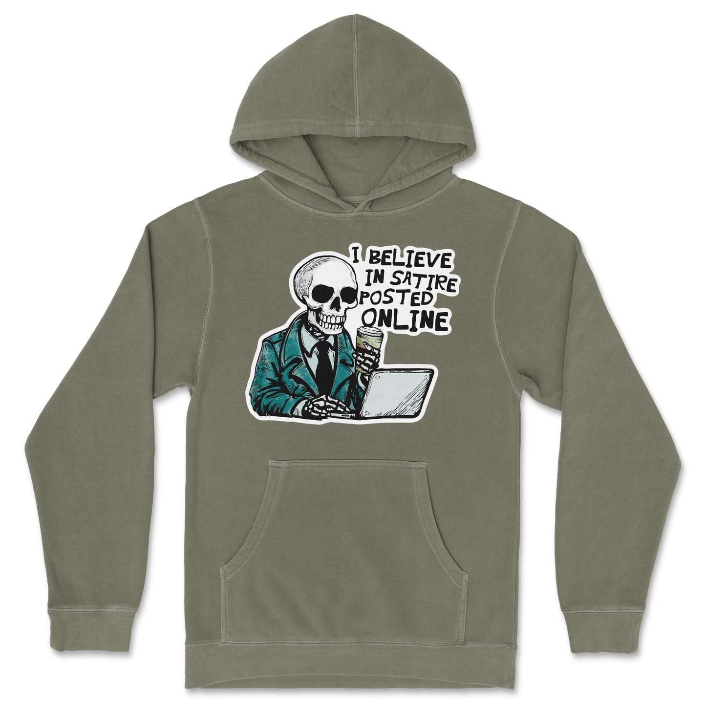 Independent Clothing Co. Hoodie Believe in Satire in Olive