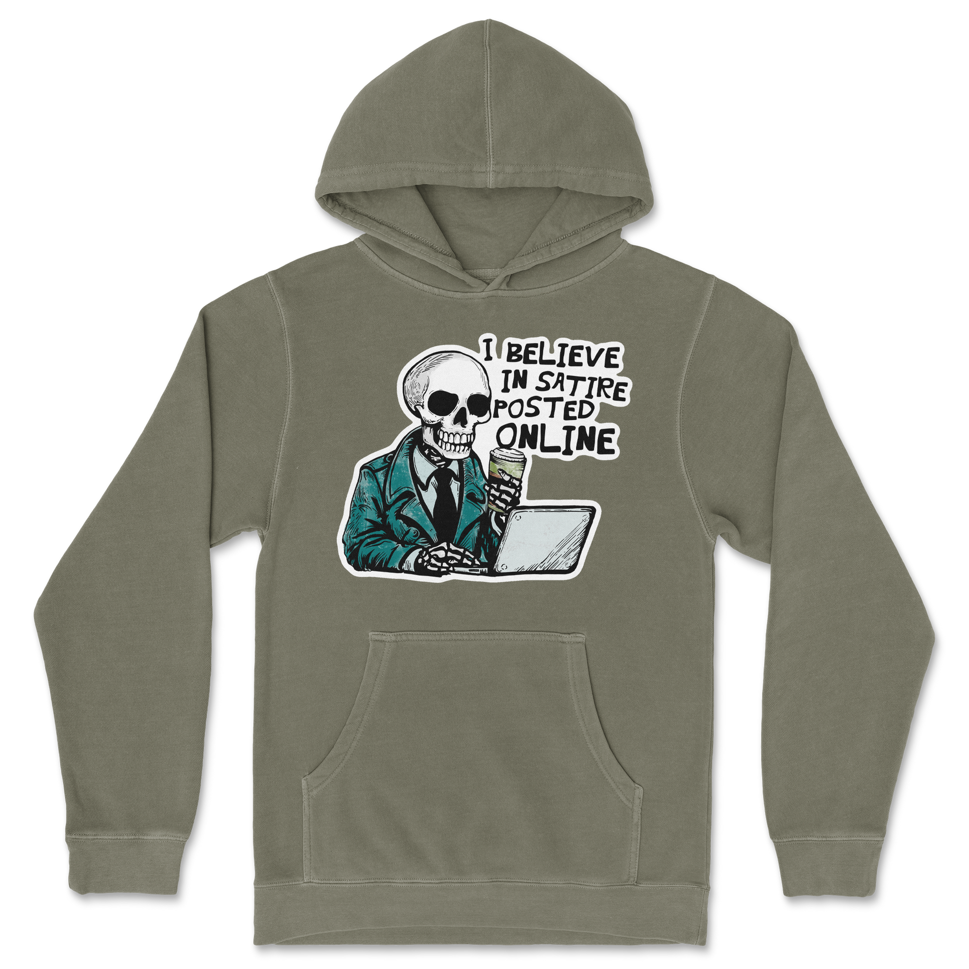 Independent Clothing Co. Hoodie Believe in Satire in Olive