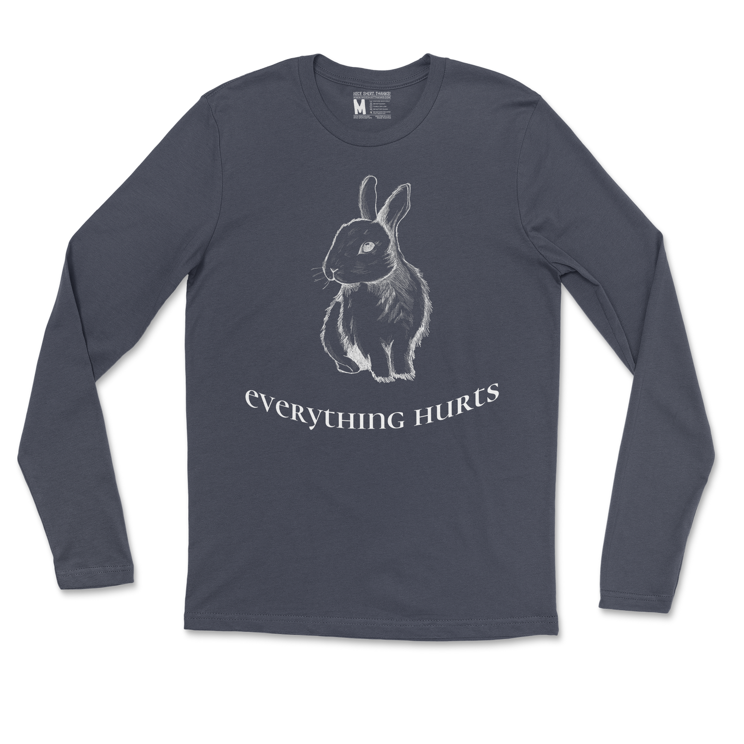 Gildan SoftStyle Long Sleeve Everything Hurts in Navy