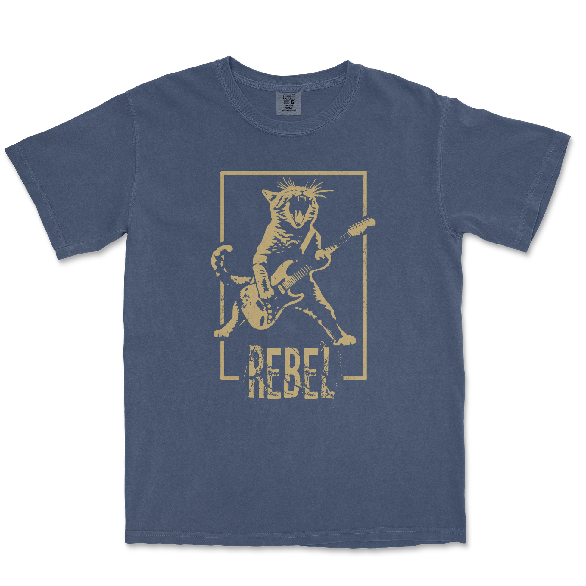 Comfort Colors T-Shirt Rebel Kitty in Midnight