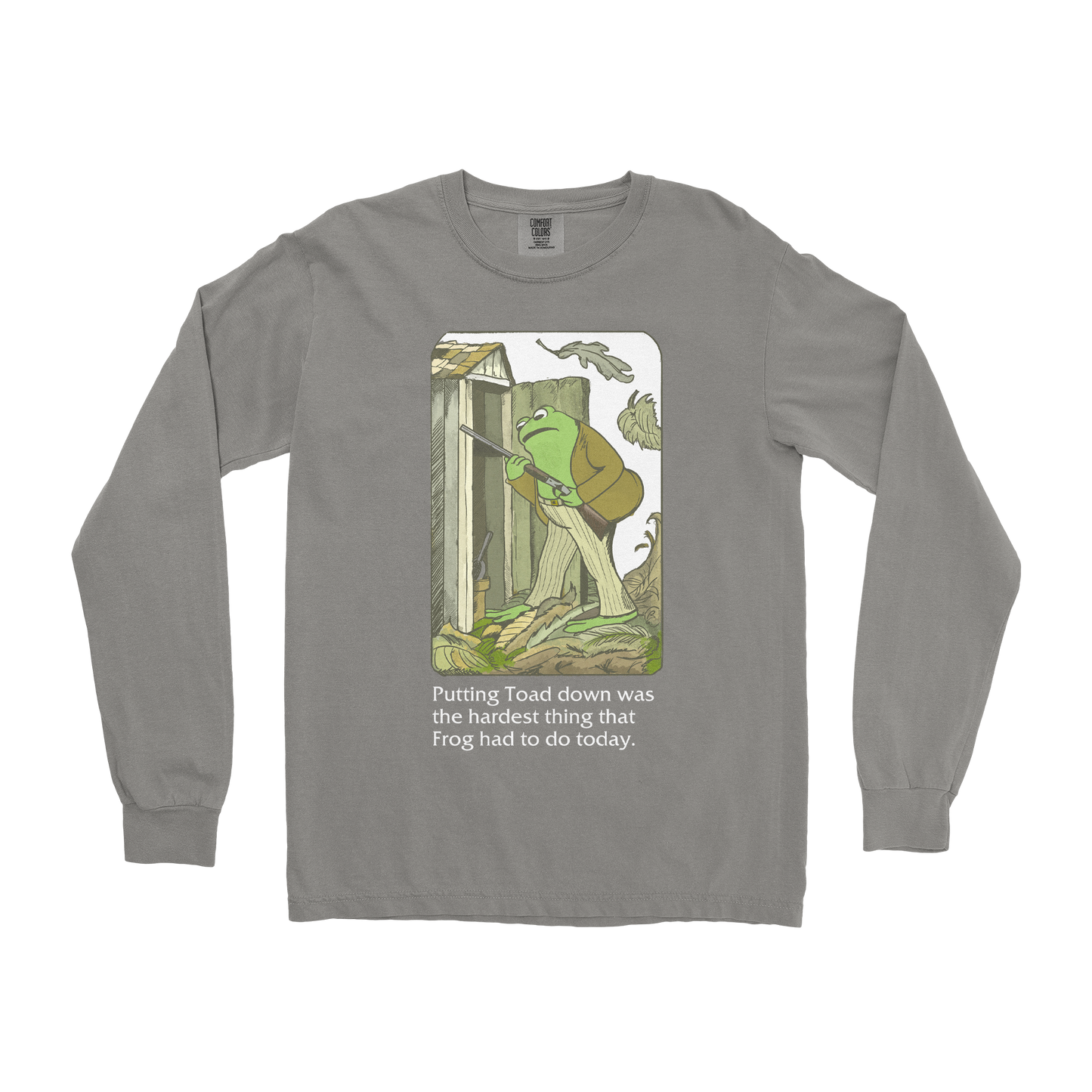 Comfort Colors Long Sleeve Frog and Toad in Grey