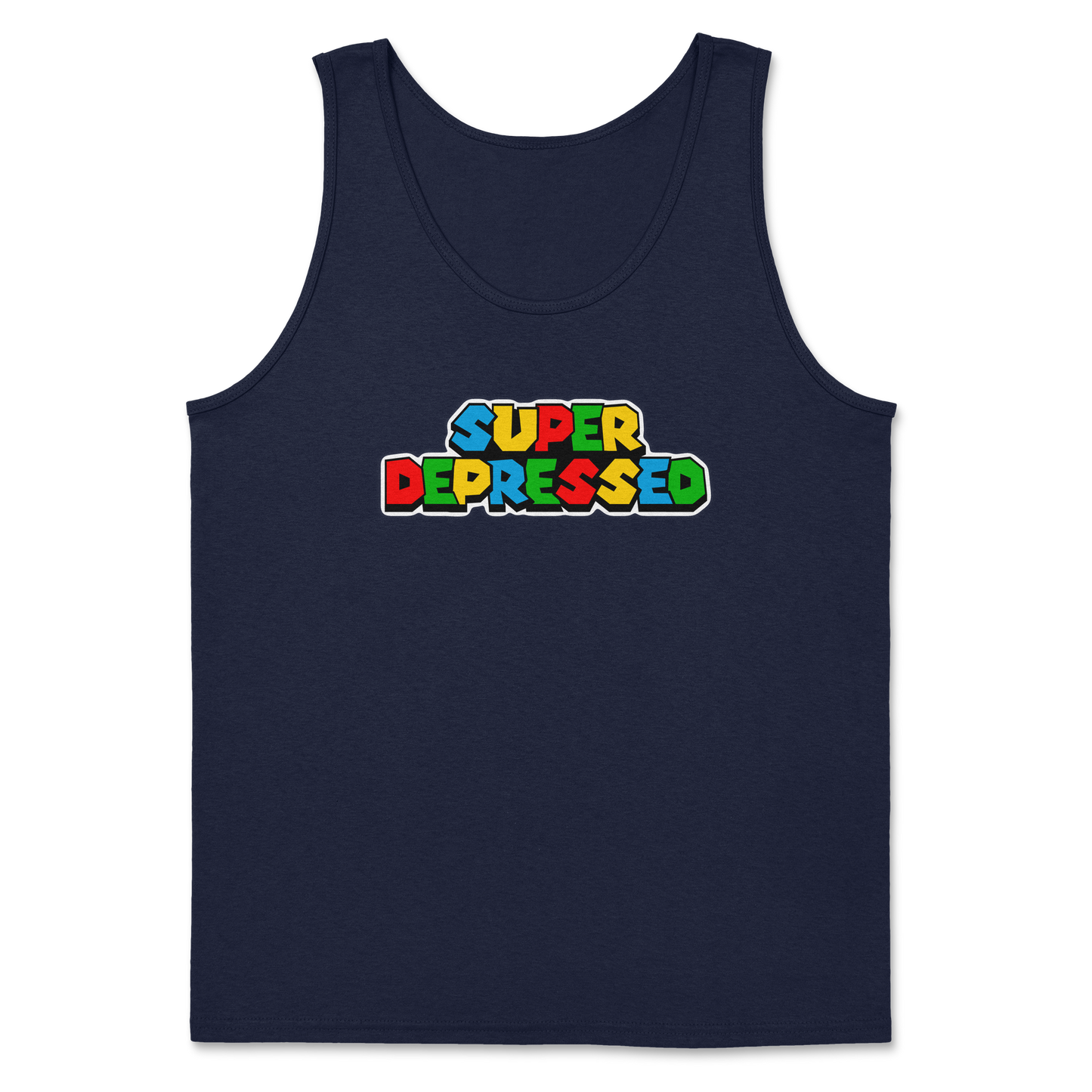 Heavy Blend Tank Top Super Depressed in Navy