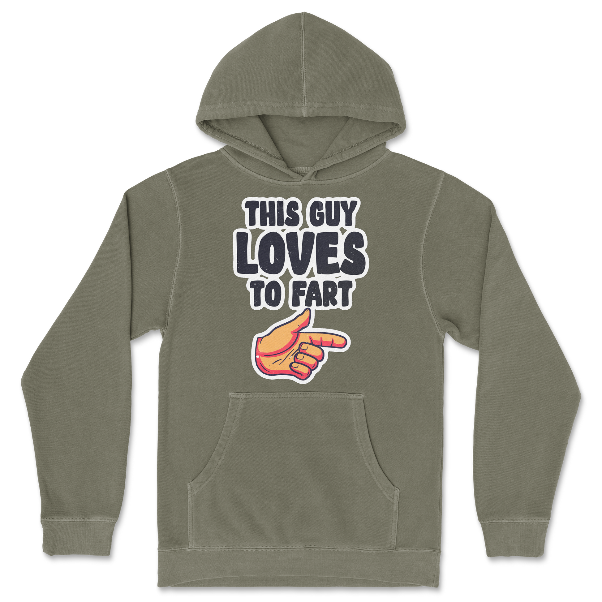 Independent Clothing Co. Hoodie Who Farted  in Olive