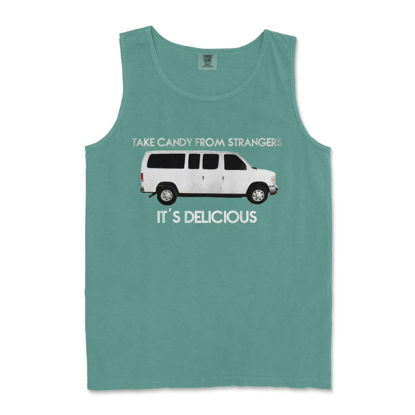 Comfort Colors Tank Top Stranger Danger in LightGreen